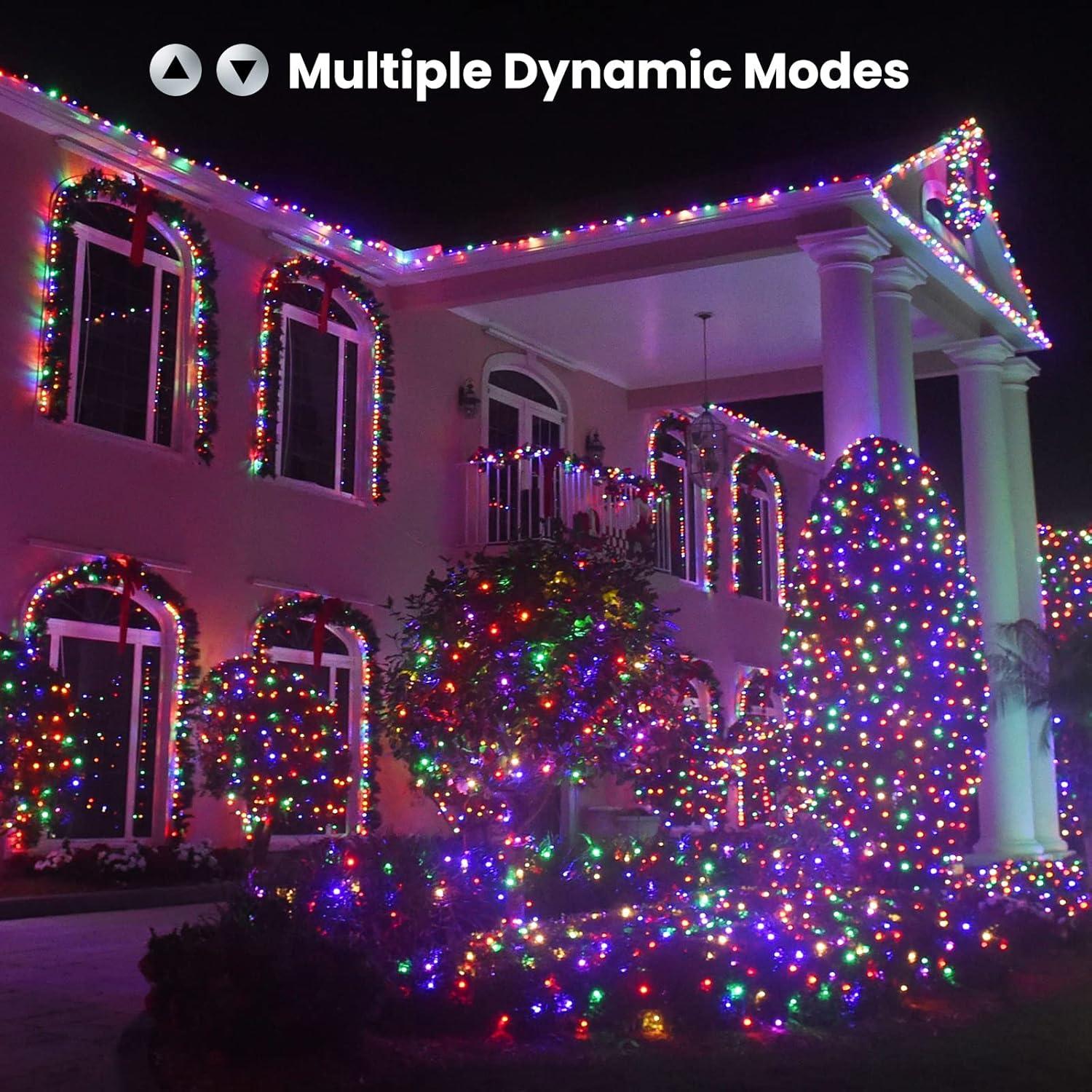 Outdoor Color-Changing LED Christmas Tree Lights with Remote, 66ft