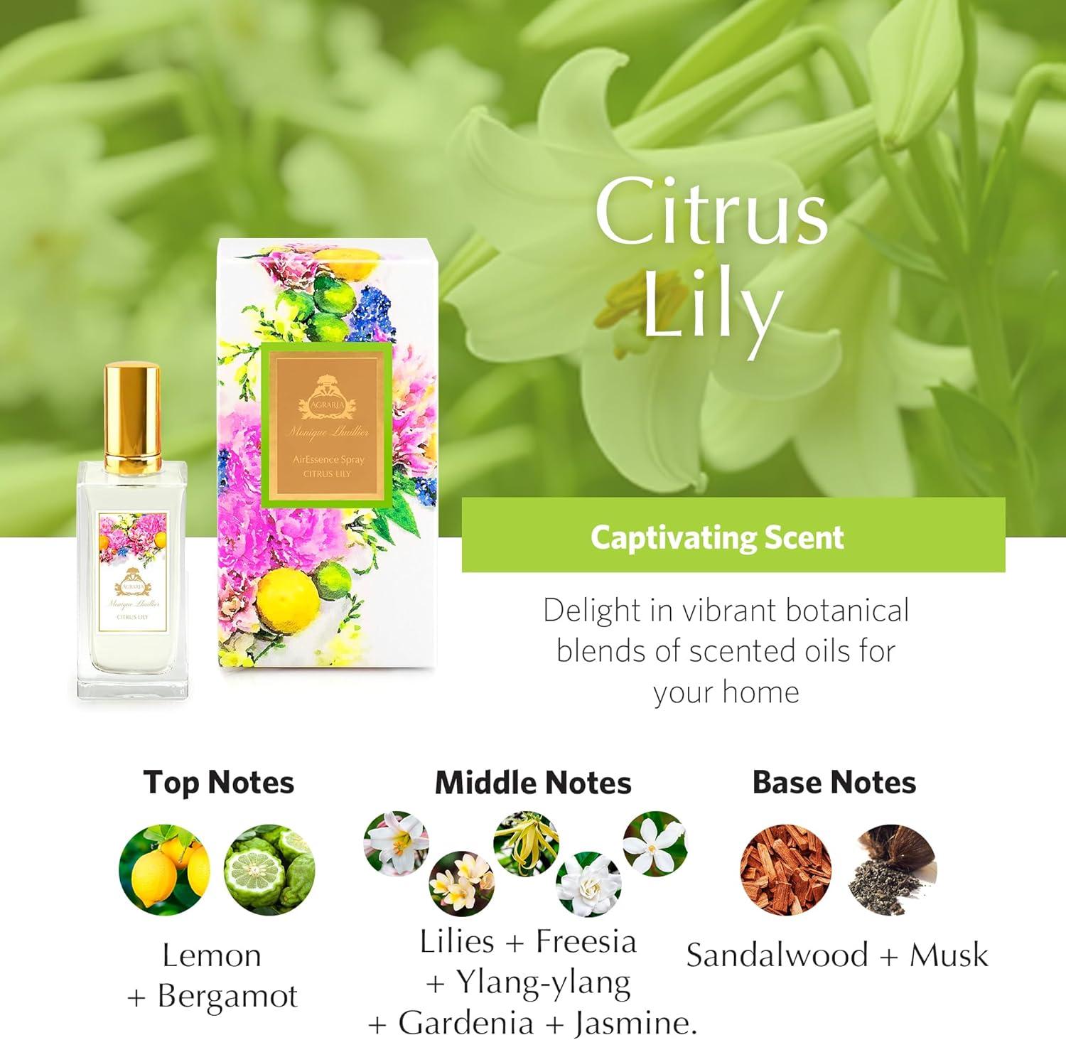 Citrus Lily Fresh Linen 3.4oz Aromatic Spray Bottle