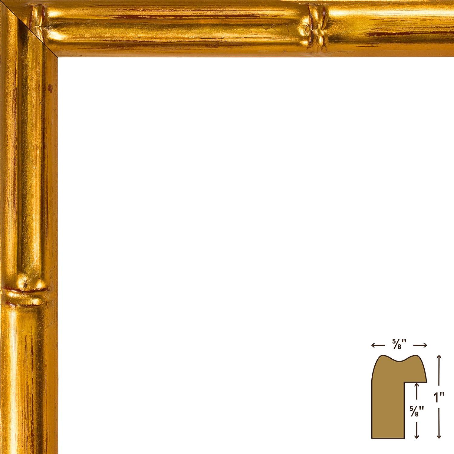 Craig Frames Vintage Bamboo Brushed Gold Single Image Picture Frame