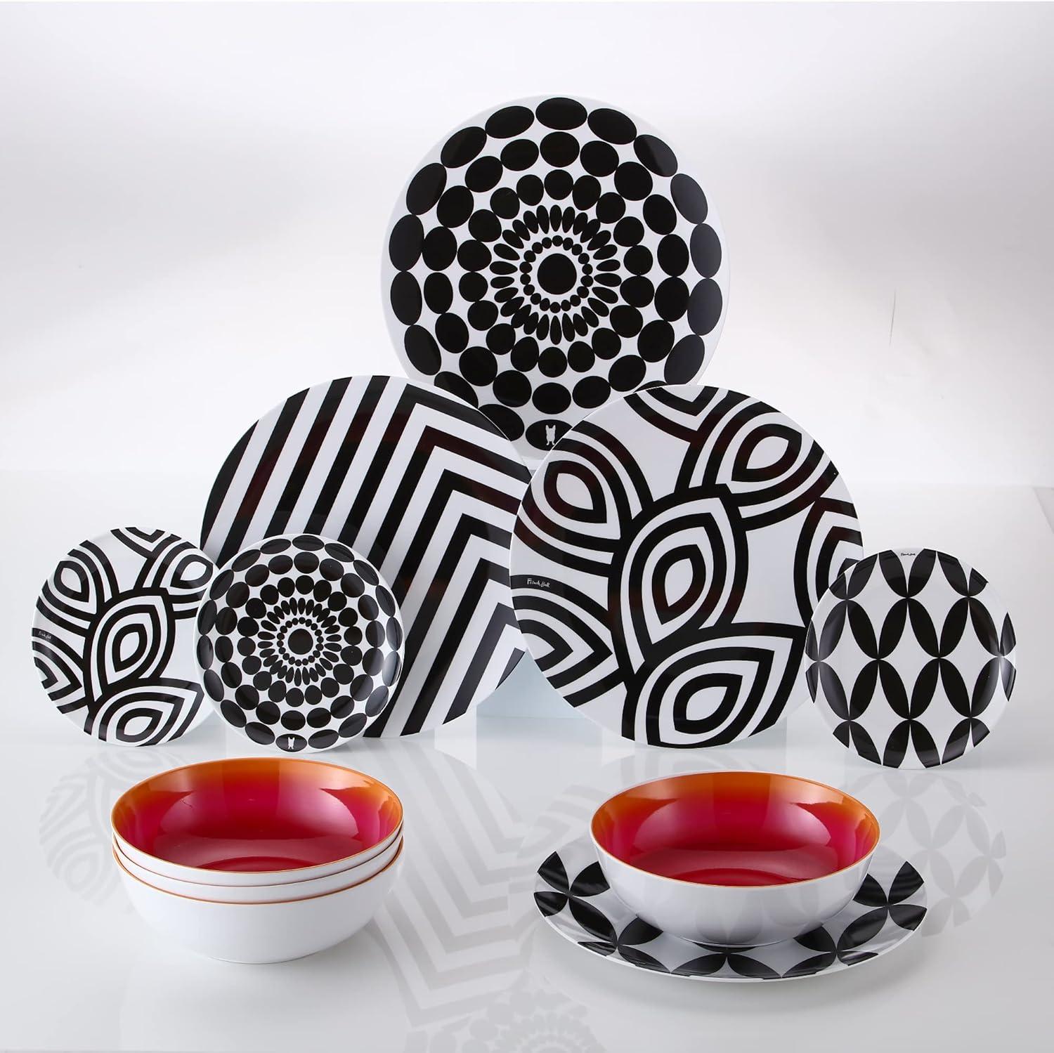 French Bull 6-Piece 6.5" B&W Appetizer Plate (Set of 6)