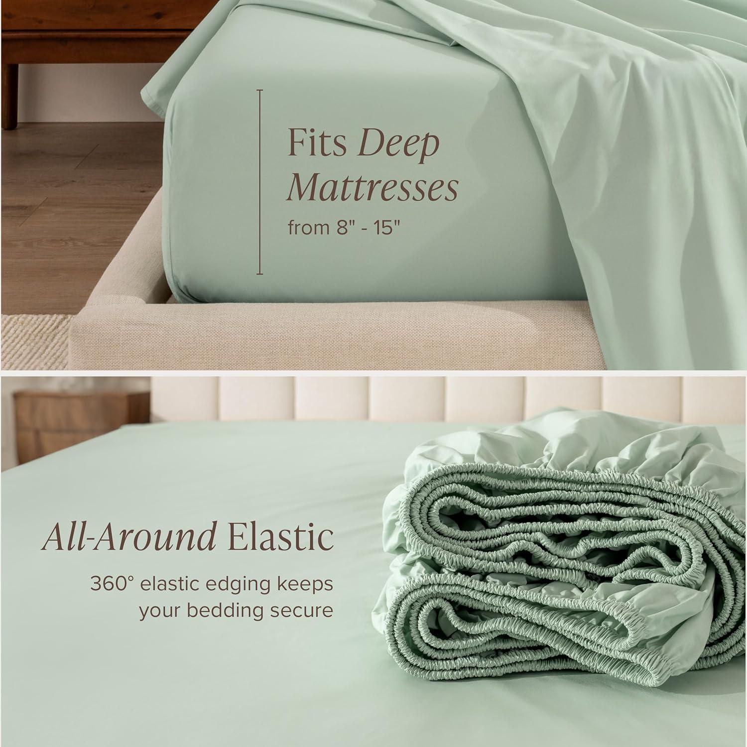 Bare Home 100% Cotton Percale Sheet Set