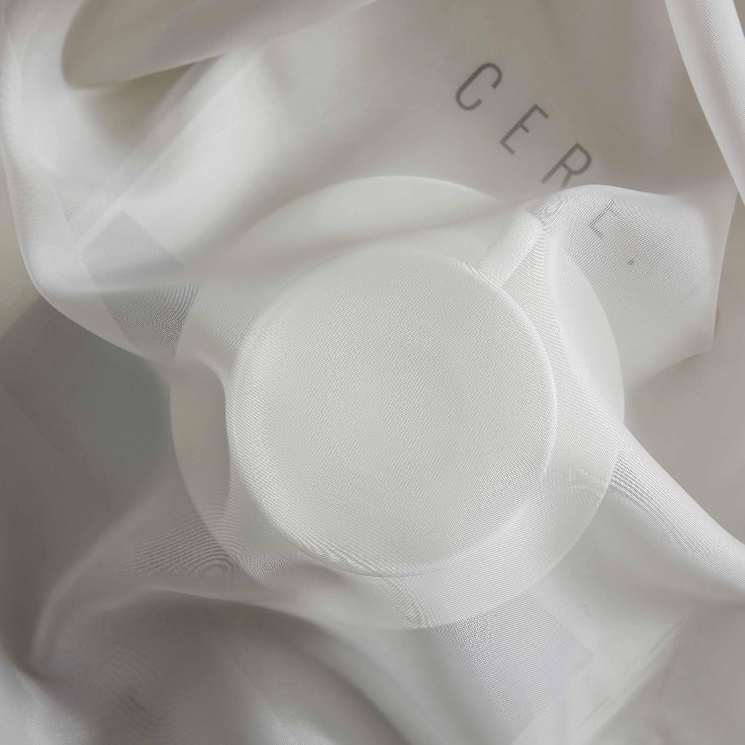 HLC.ME Sheer Voile Transparent Window Treatment Rod Pocket Curtain Panels - Set of 2 - Silver, 54 W x 63 L