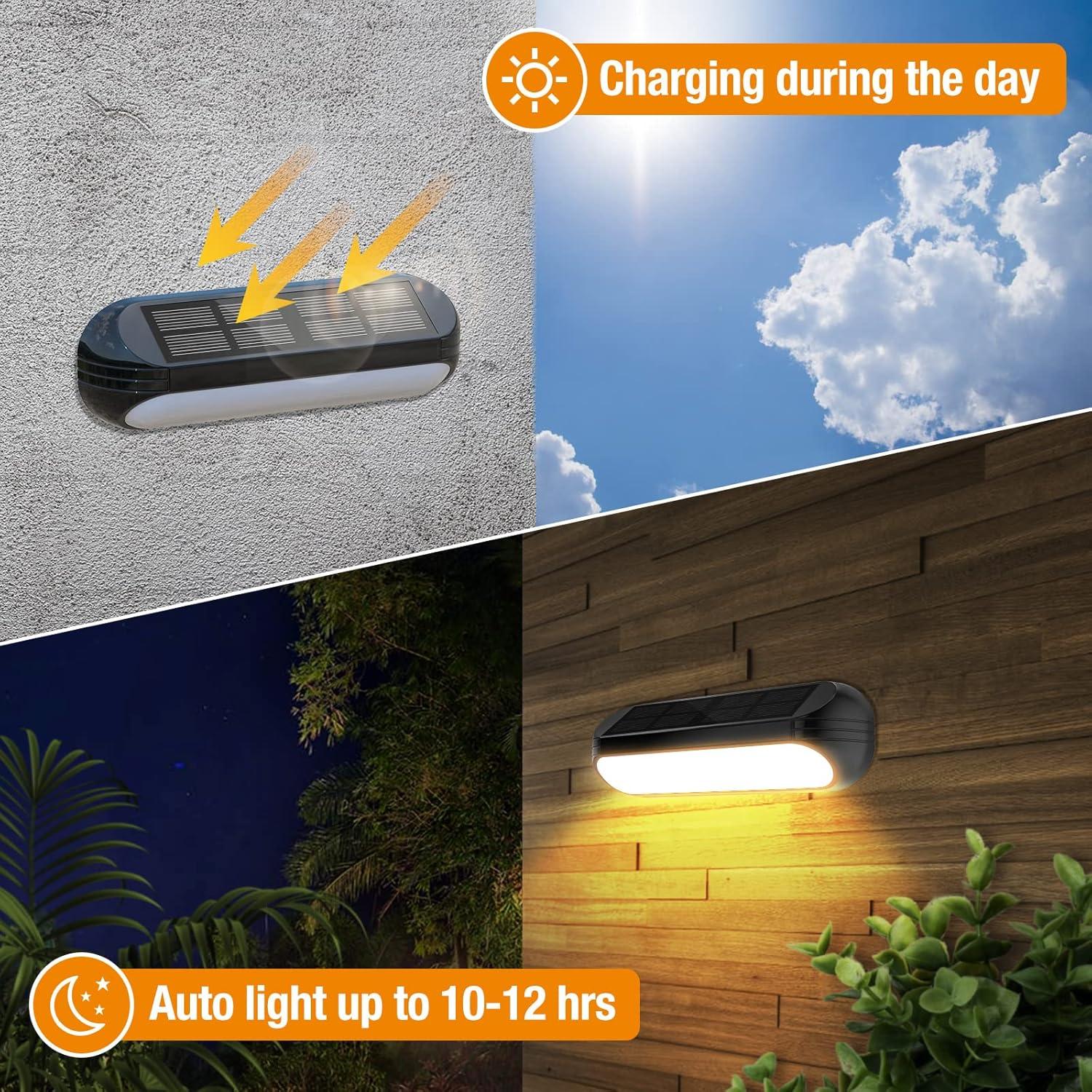 WdtPro Matte Black Solar Powered Integrated LED Step Light Kit (Set of 8)