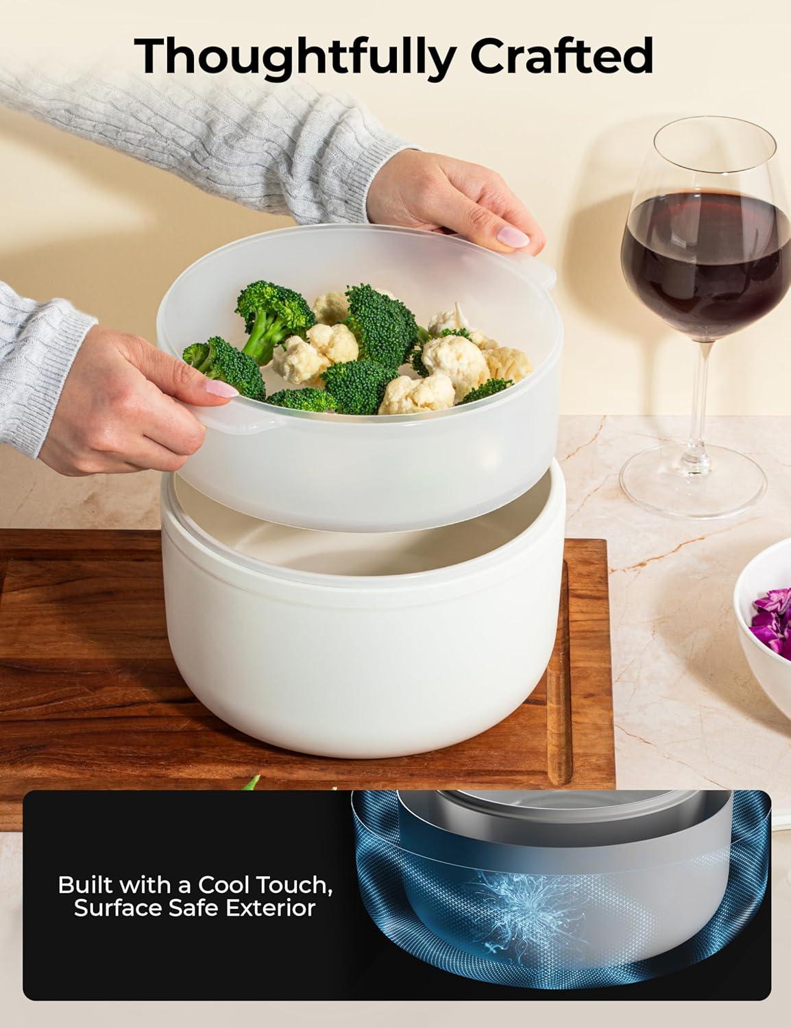 Ceramax Electric Hot Pot 1.5 Liters Nonstick Ceramic Skillet Pan Mini Cooker With Lid Steamer