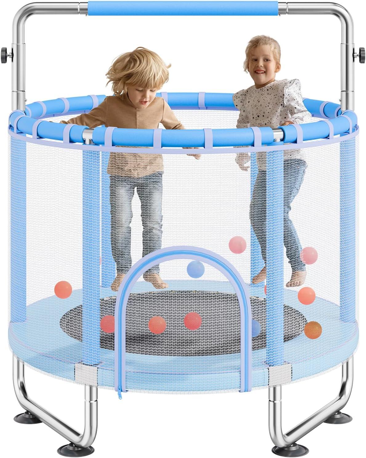 VEVOR 55" Trampoline for Kids Mini Toddler Trampoline with Net Indoor Outdoor