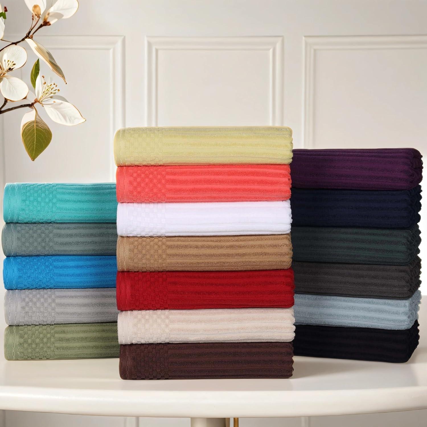 Ivory Cotton Ribbed 3-Piece Towel Set