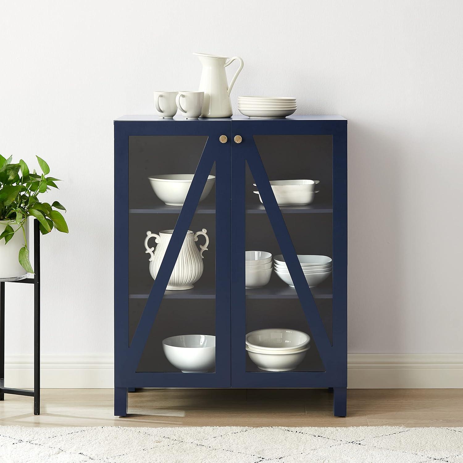 Navy Poplar and Birch Stackable Kitchen Storage Pantry