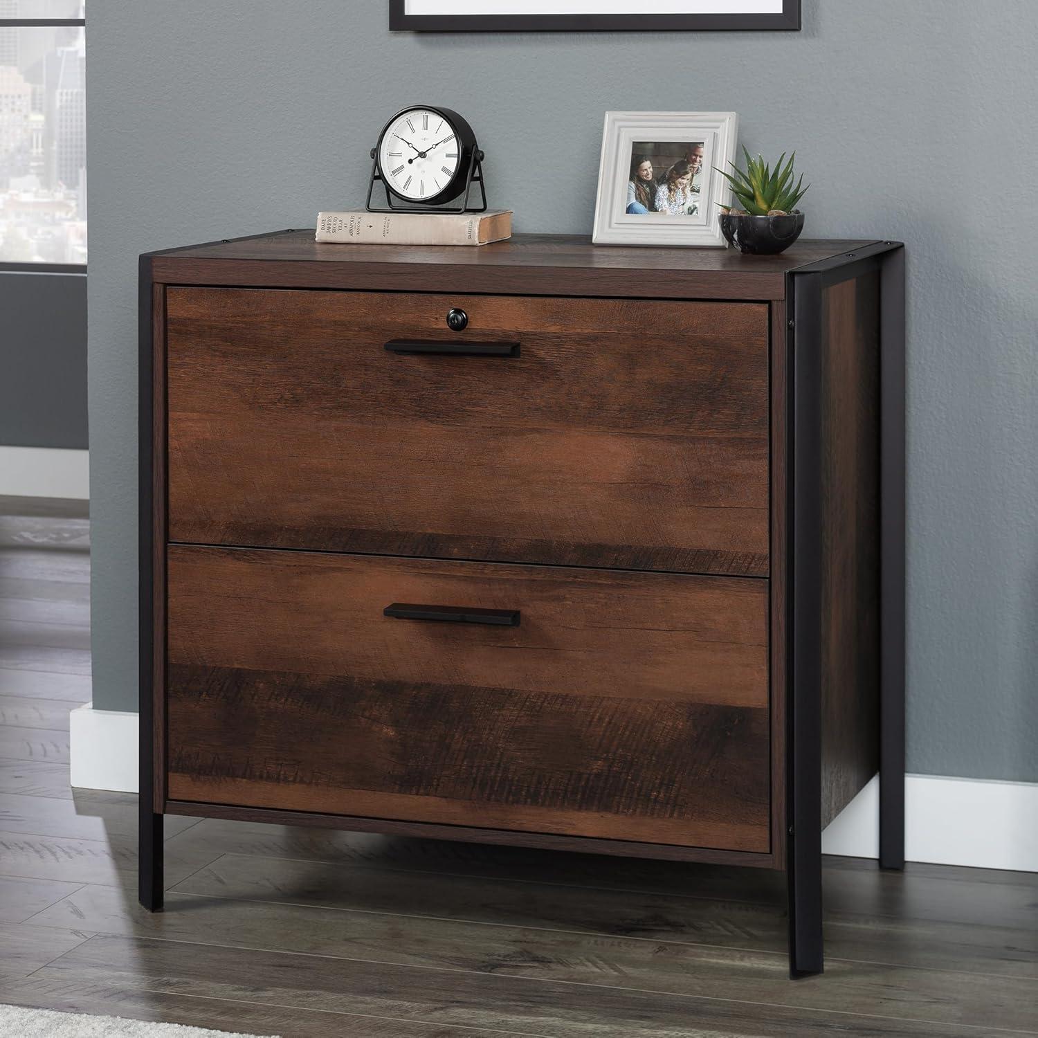 Briarbrook 2 Drawer Lateral File Barrel Oak - Sauder: Locking, CARB Certified, Metal Frame