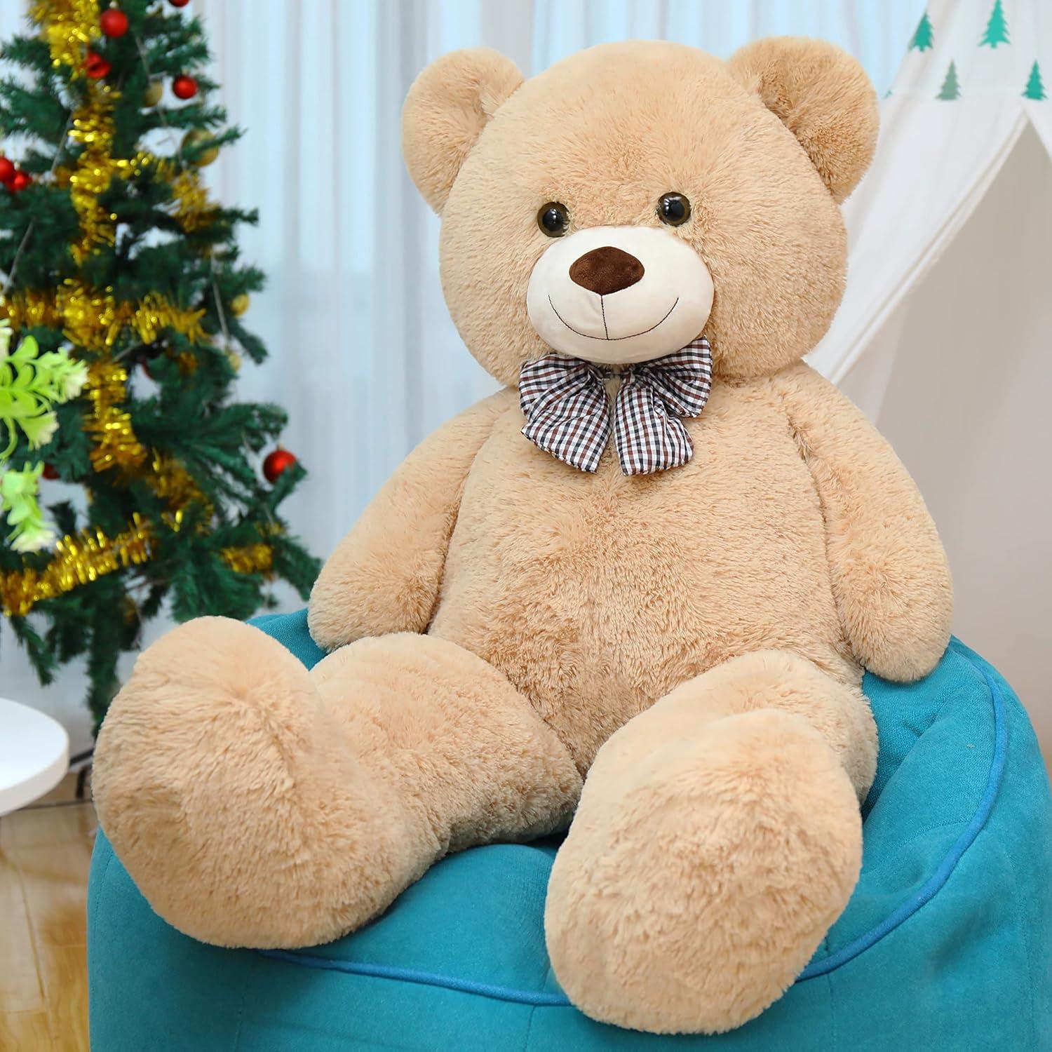 Giant Teddy Bear Plush Stuffed Animals for Girlfriend or Kids 47 Inch, (Light Brown)