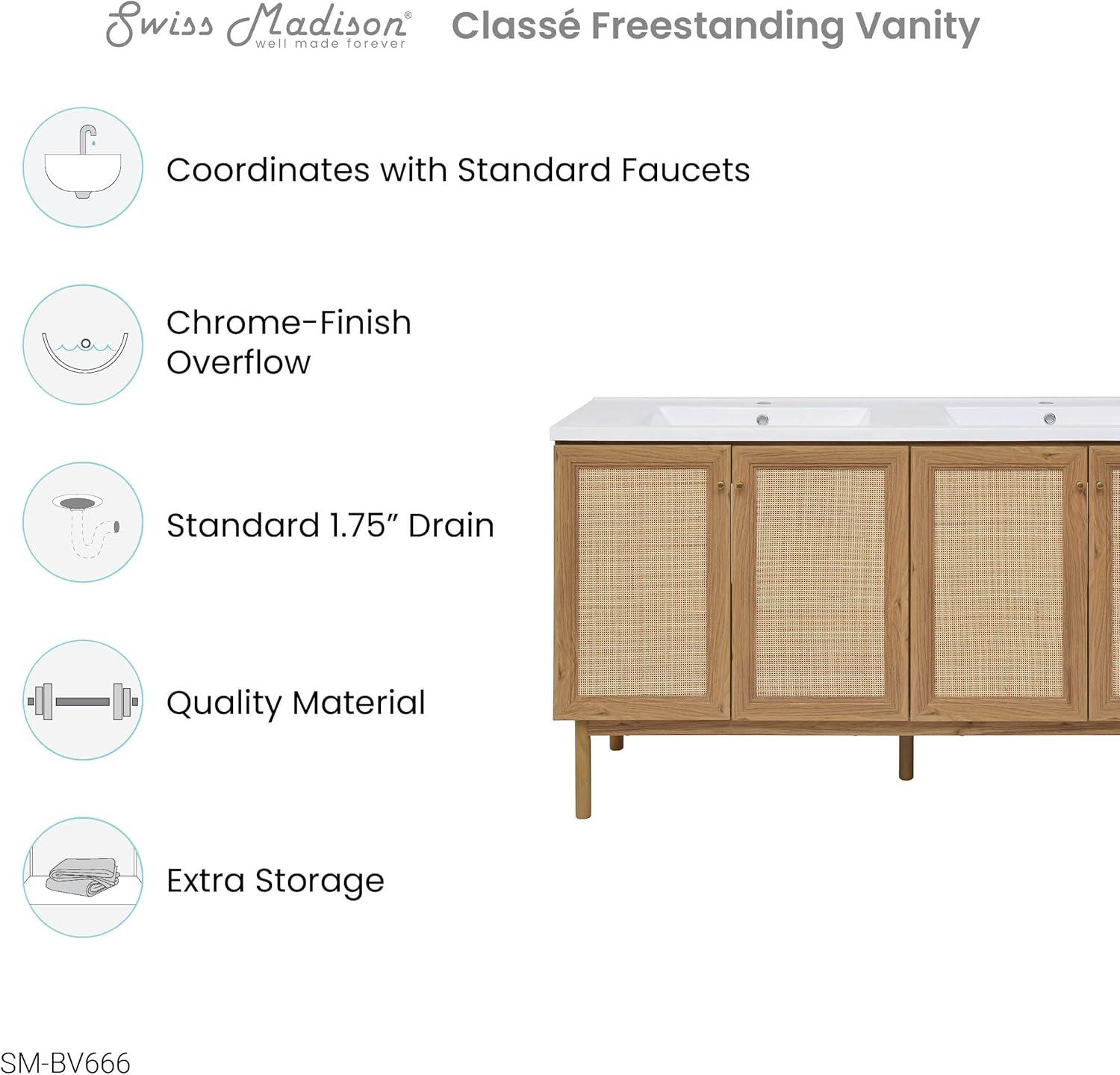 Classe 60" Bathroom Vanity in Oak-Cabinet Only