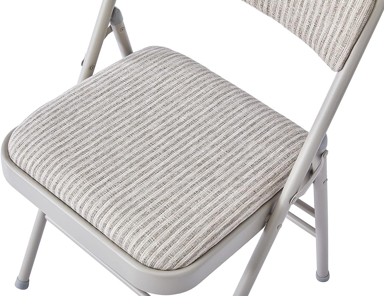 Kenidie Fabric Padded Stackable Folding Chair Folding Chair Set