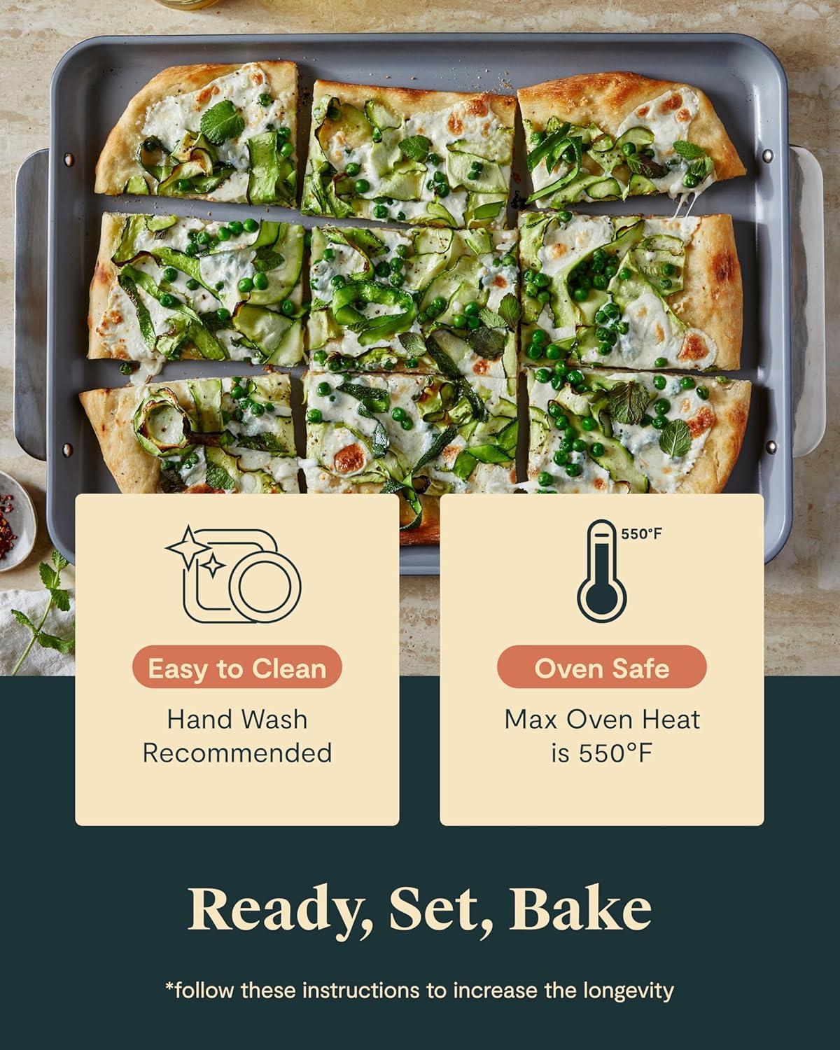 Caraway Non-Stick Ceramic Half Bakeware Set Slate: Baking Sheet, Muffin Pan, Baking Pans, 5-Piece Set, Hand Wash