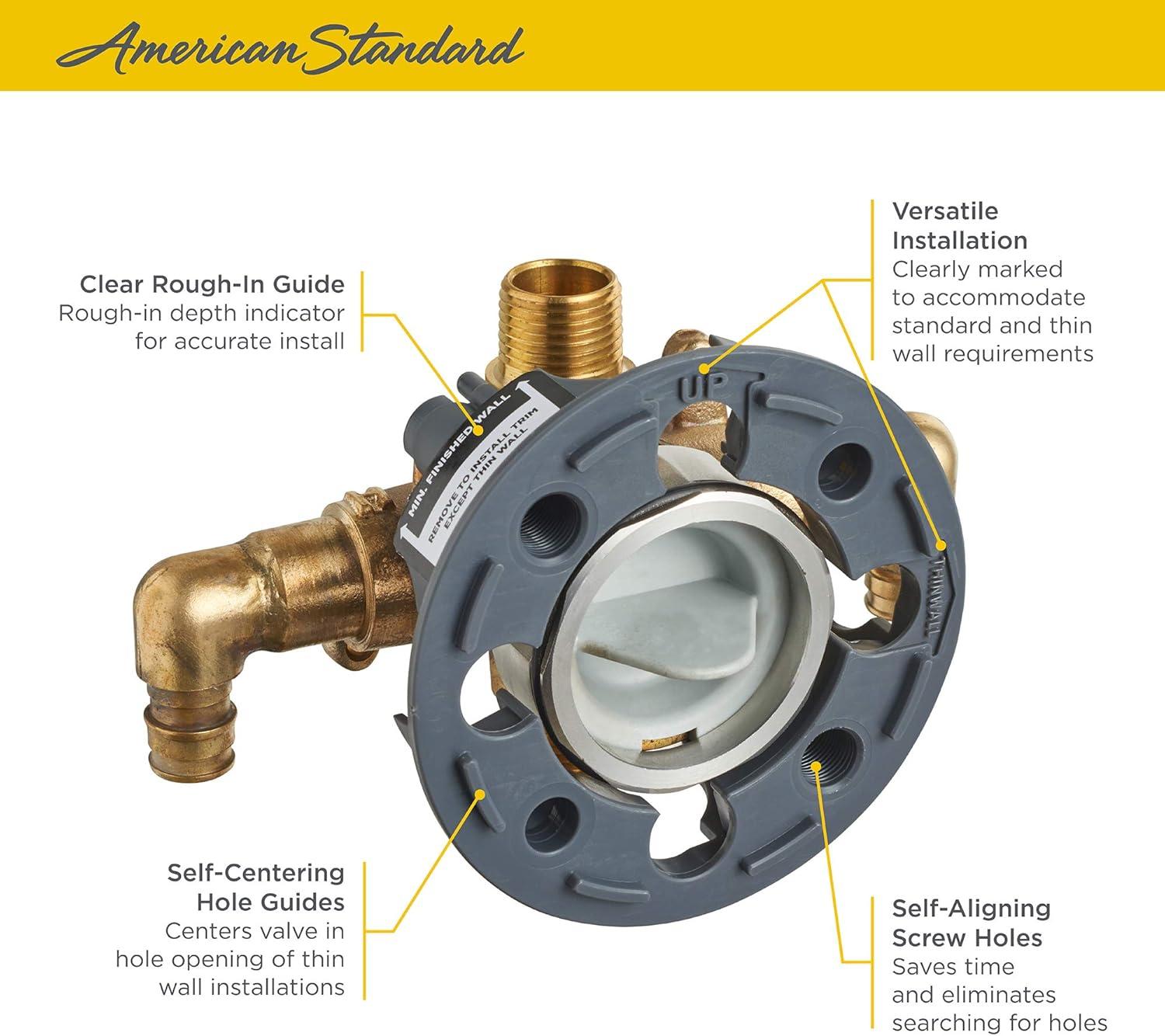 American Standard Flash Shower Rough-In Valve with PEX Inlet Elbows/Universal Outlets for Cold Expansion System