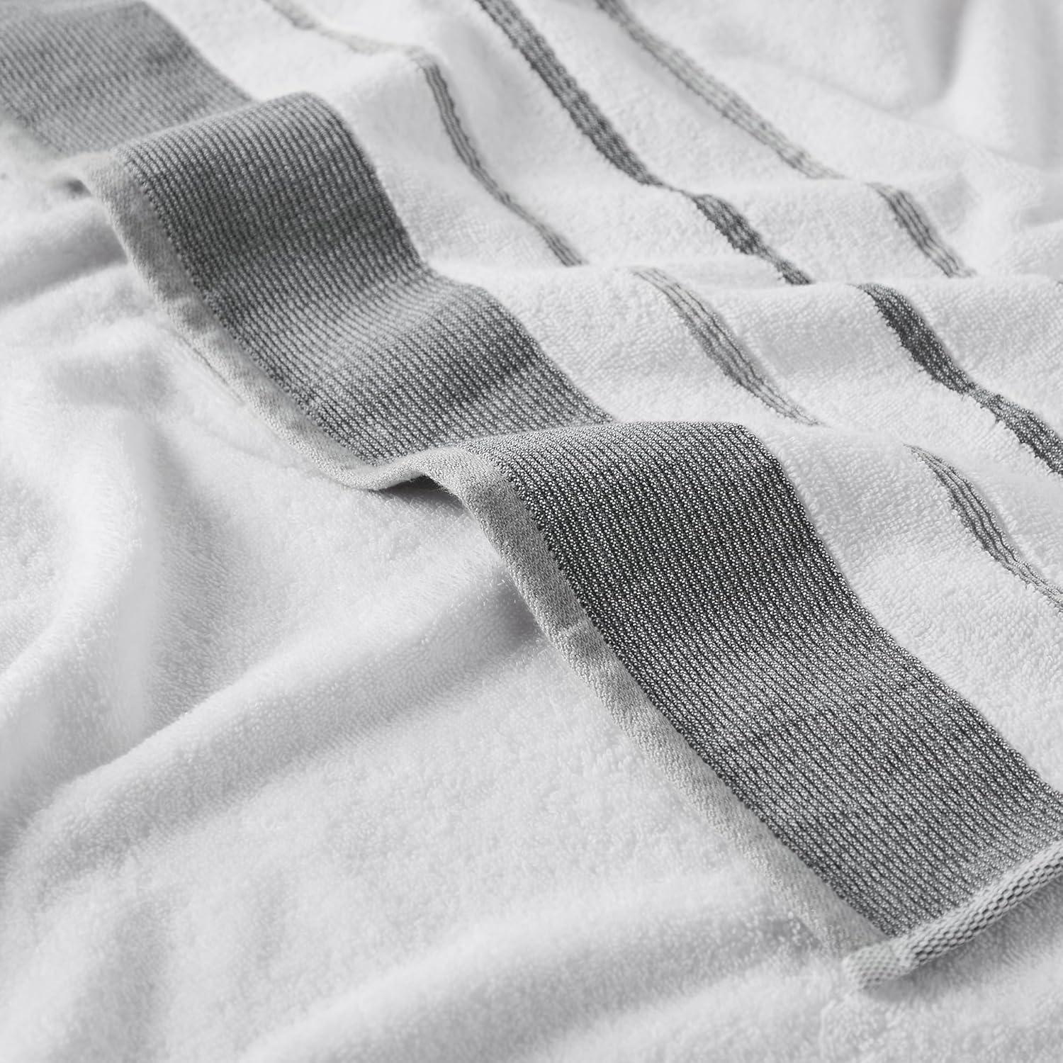 Combed Cotton Decorative Quick-Dry Towel Set (6 Piece Set, Dark Grey / Light Grey)