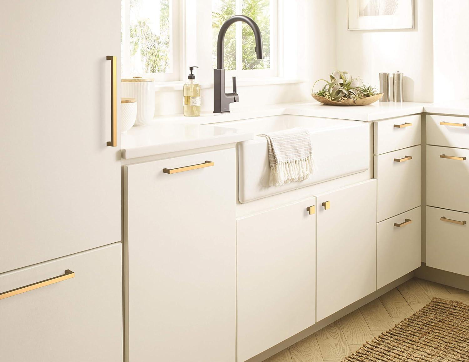 Monument 7-9/16 inch (192mm) Center-to-Center Polished Nickel Cabinet Pull