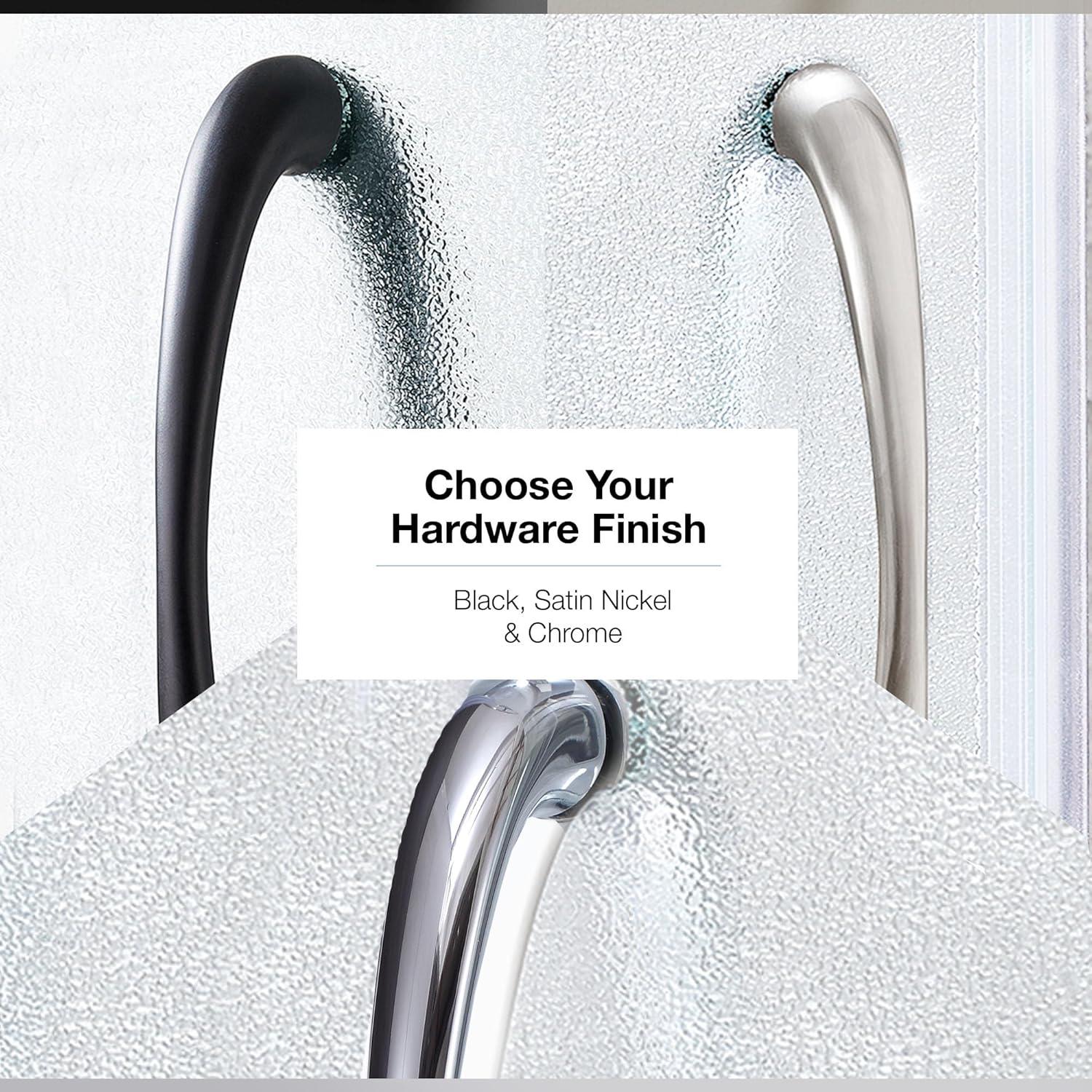 Ove Decors OVE Decors Breeze 35 in. Round Shower Kit w/ Frosted, Base, Wall 15SKA-BREF34-BLKAC