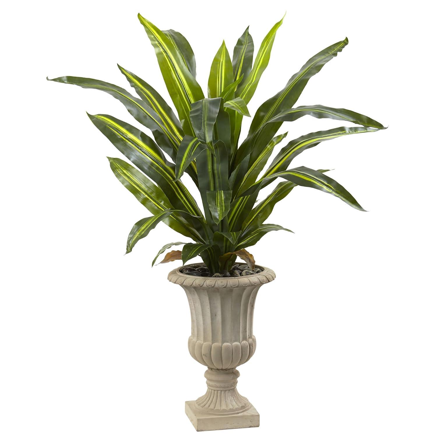 Nearly Natural 5-ft Dracaena Plant with Urn (Real Touch)
