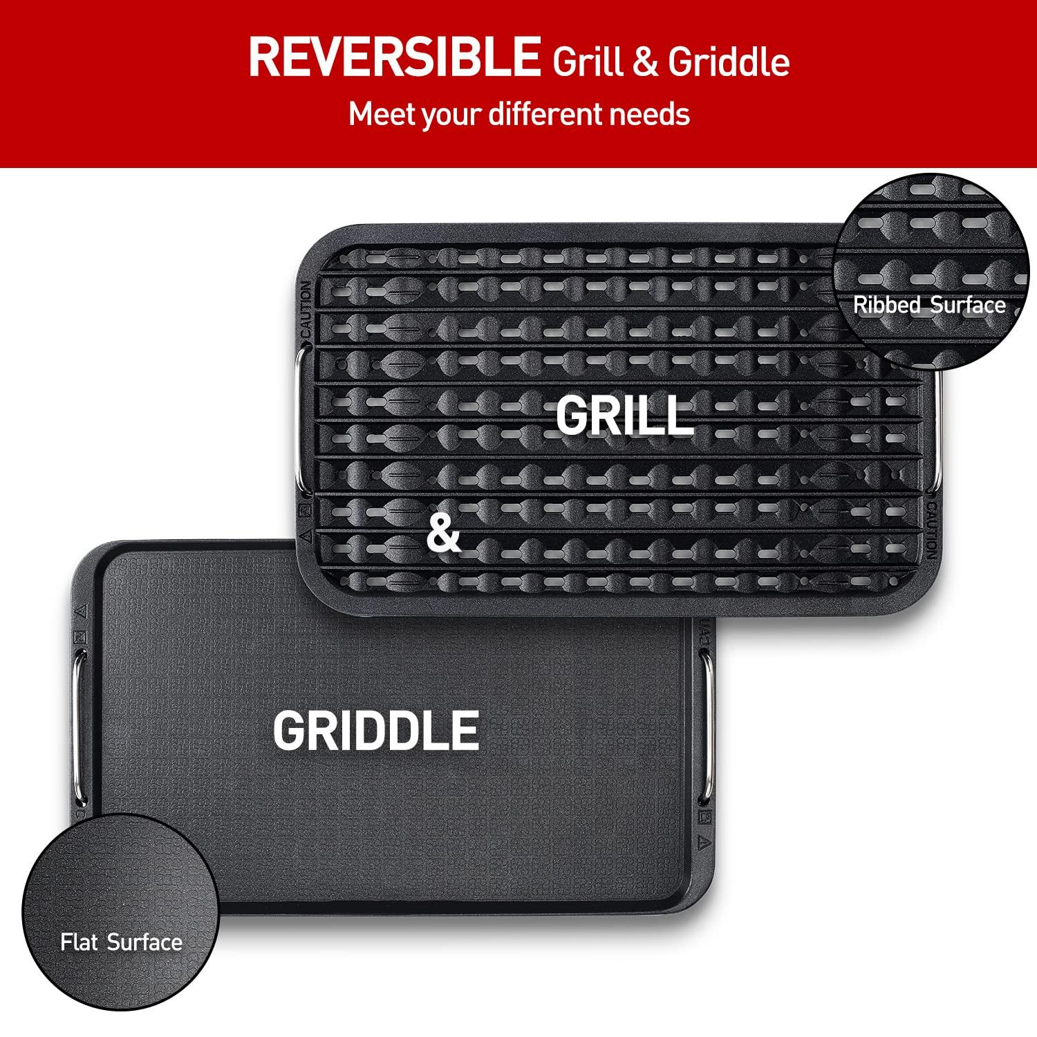 Techwood 1500W Gray Electric Indoor Smokeless Grill with Temperature Control
