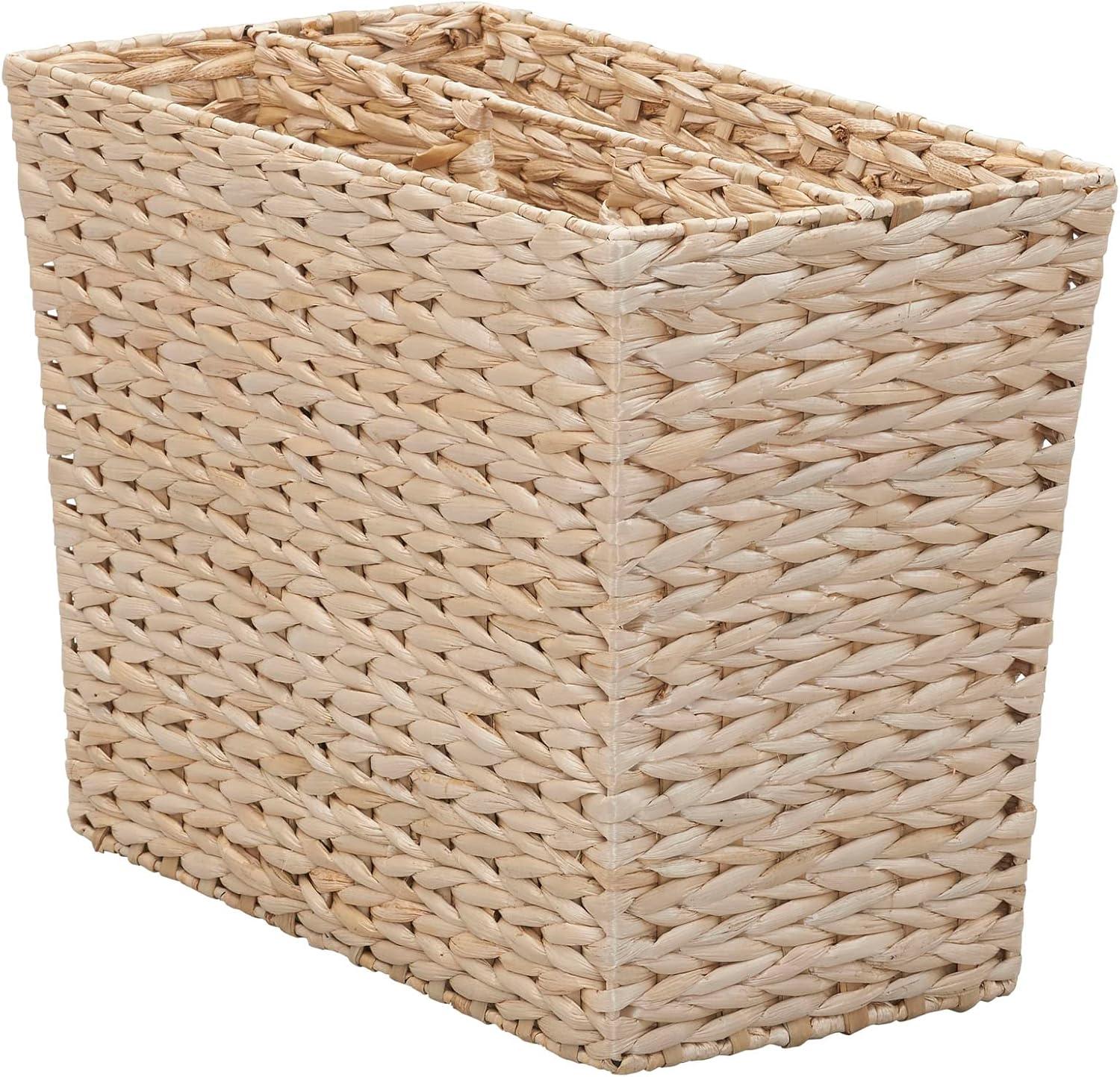 Household Essentials Woven Seagrass Side-by-Side Magazine Rack