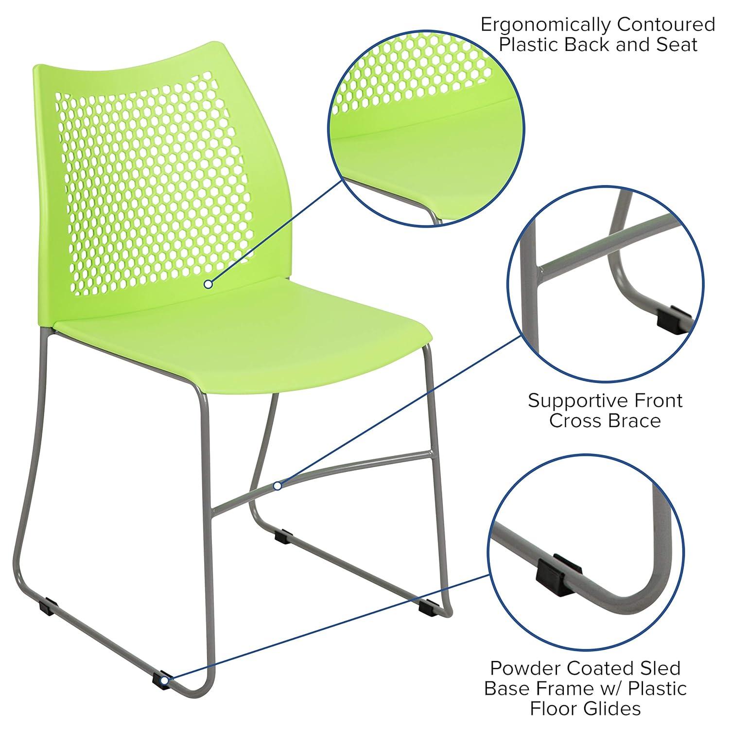 Flash Furniture Antonia 661 lb. Capacity Stack Chair with Air-Vent Back and Powder Coated Sled Base