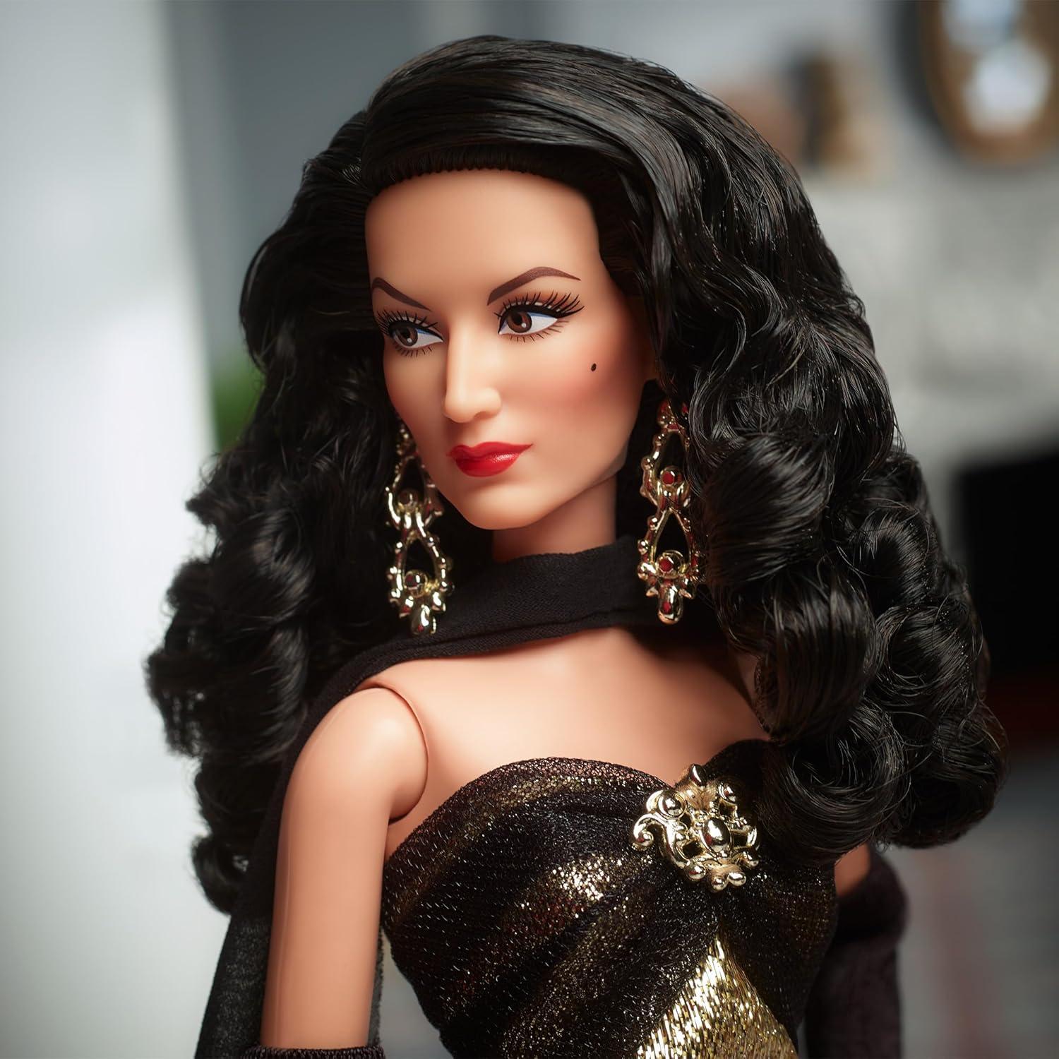 Collector Barbie Doll, María Félix in Glimmering Gold Gown, Barbie Signature