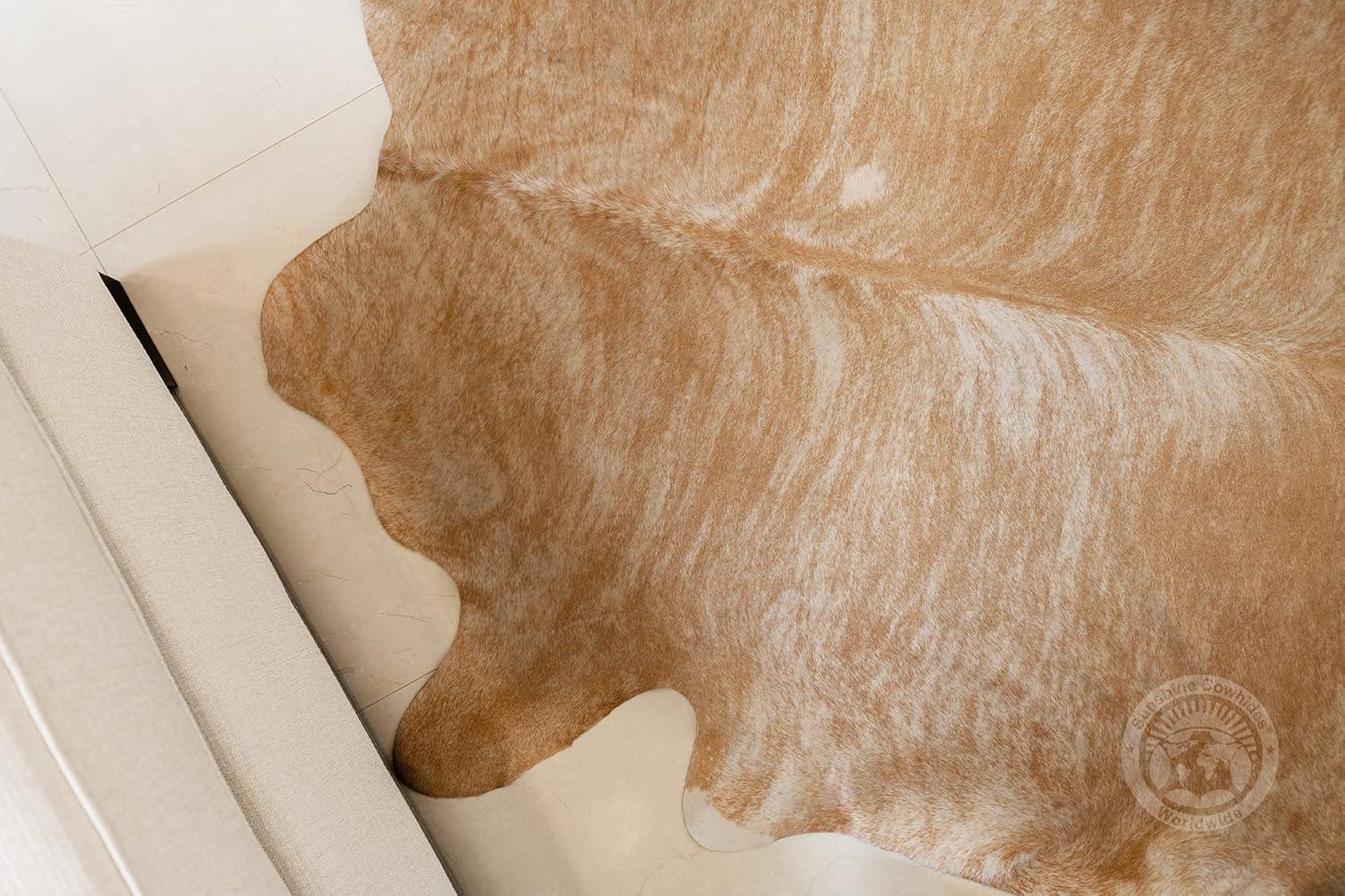 Palomino White and Beige Cowhide Rug 6ft x 8 ft 180cm x 240 cm