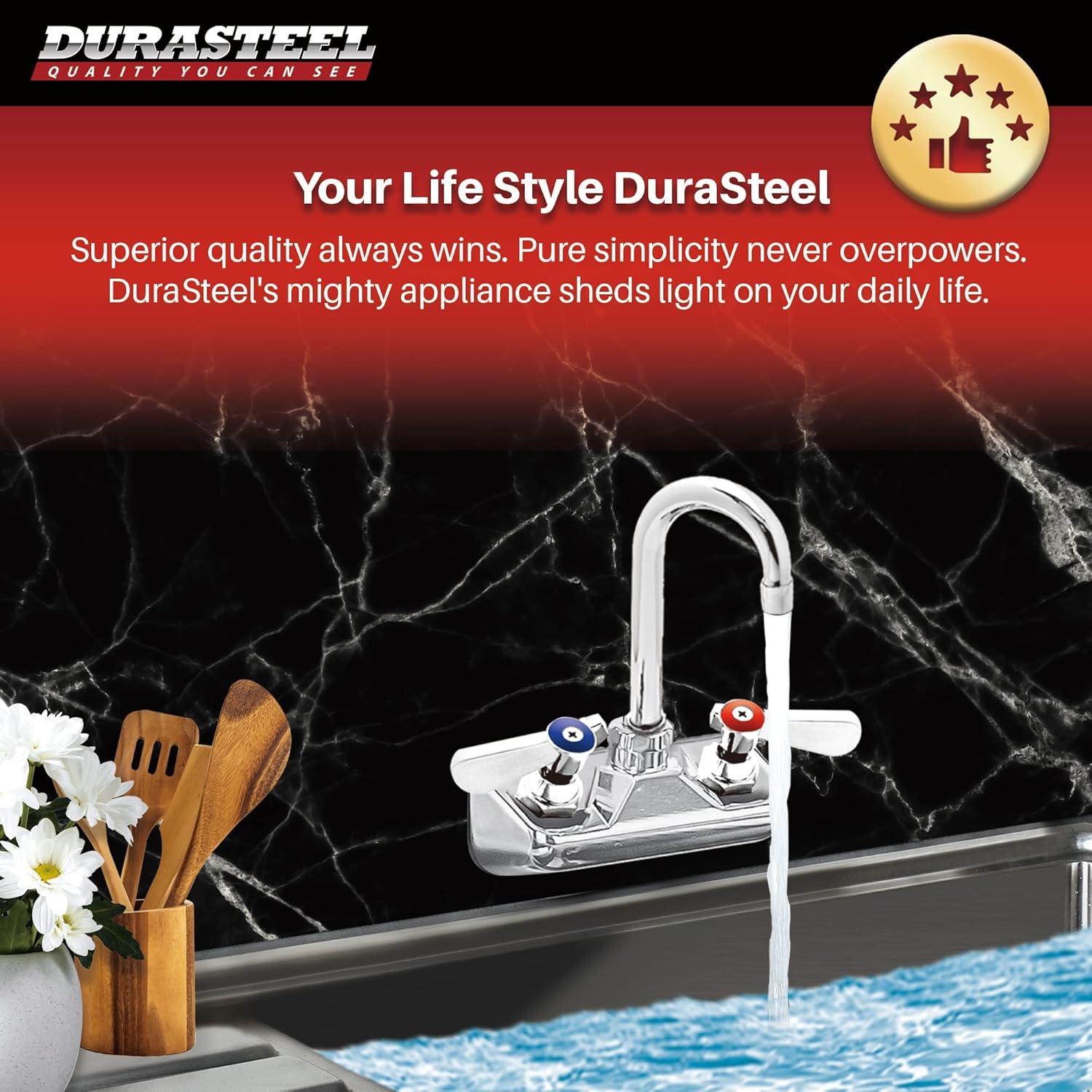1/2" Gooseneck Spout Wall Mount Touch Kitchen Faucet with Dual Lever Handles