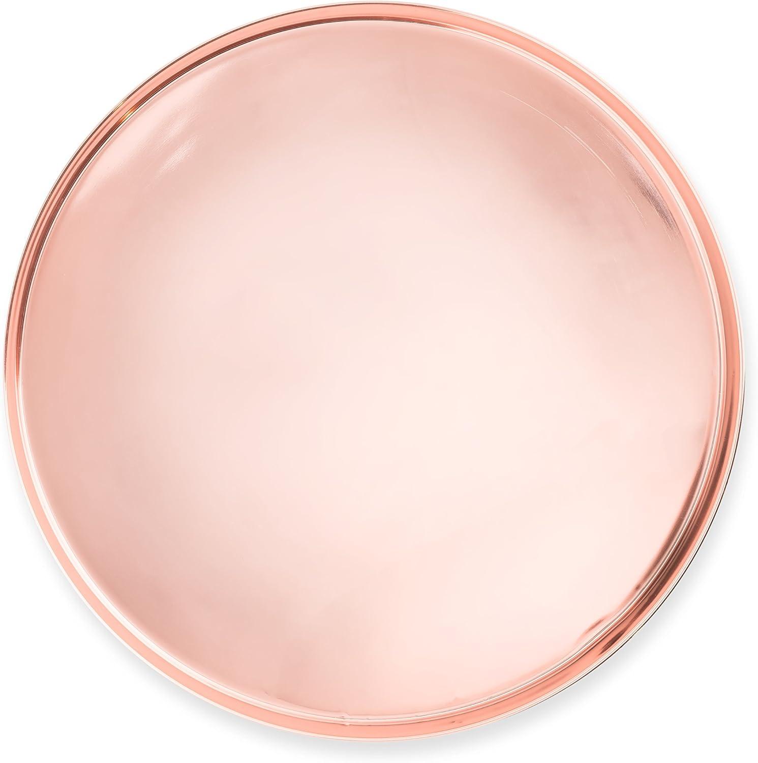 Summit 13'' Round High-Shine Copper Polished Serving Tray