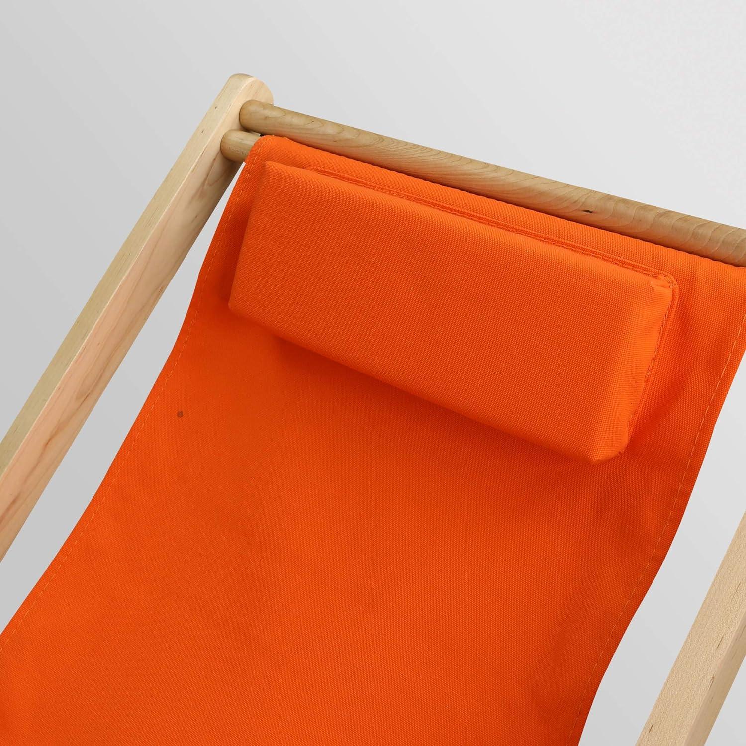 Sling Chair Natural Frame-Orange Canvas