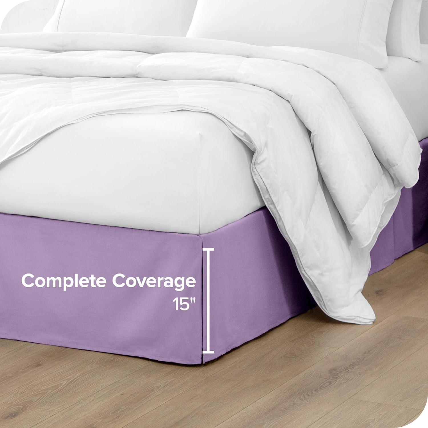 Bare Home Tailored 15" Pleated Bed Skirt