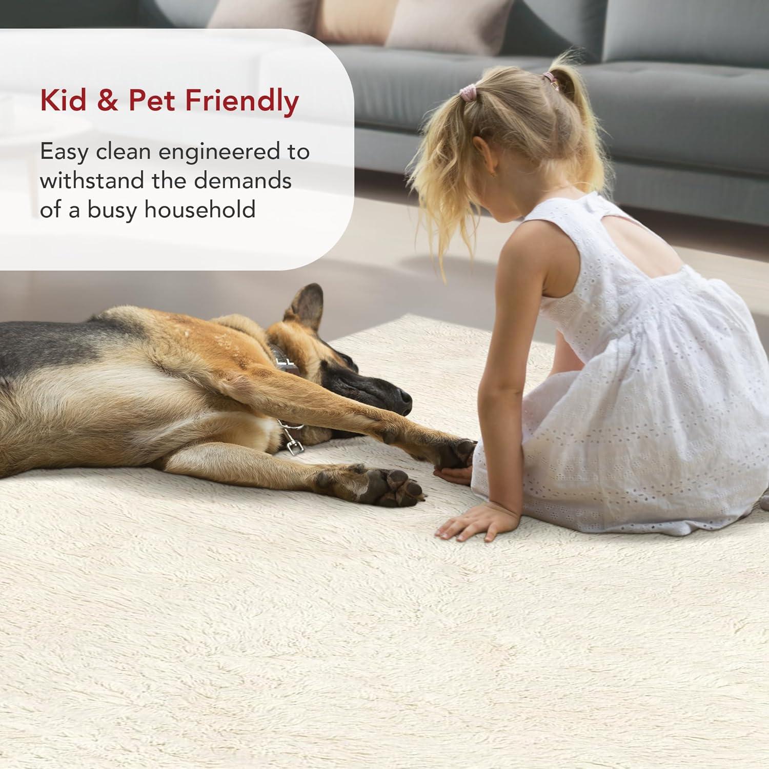 nuLOOM 8'x10' Elena Greek Flokati Shag Area Rug Cream: High Pile Wool, Solid Tufted Indoor Rug, No Backing