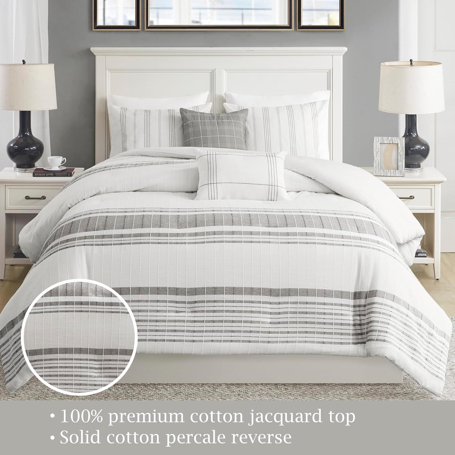 Cotton Jaquard Striped Duvet Cover Set