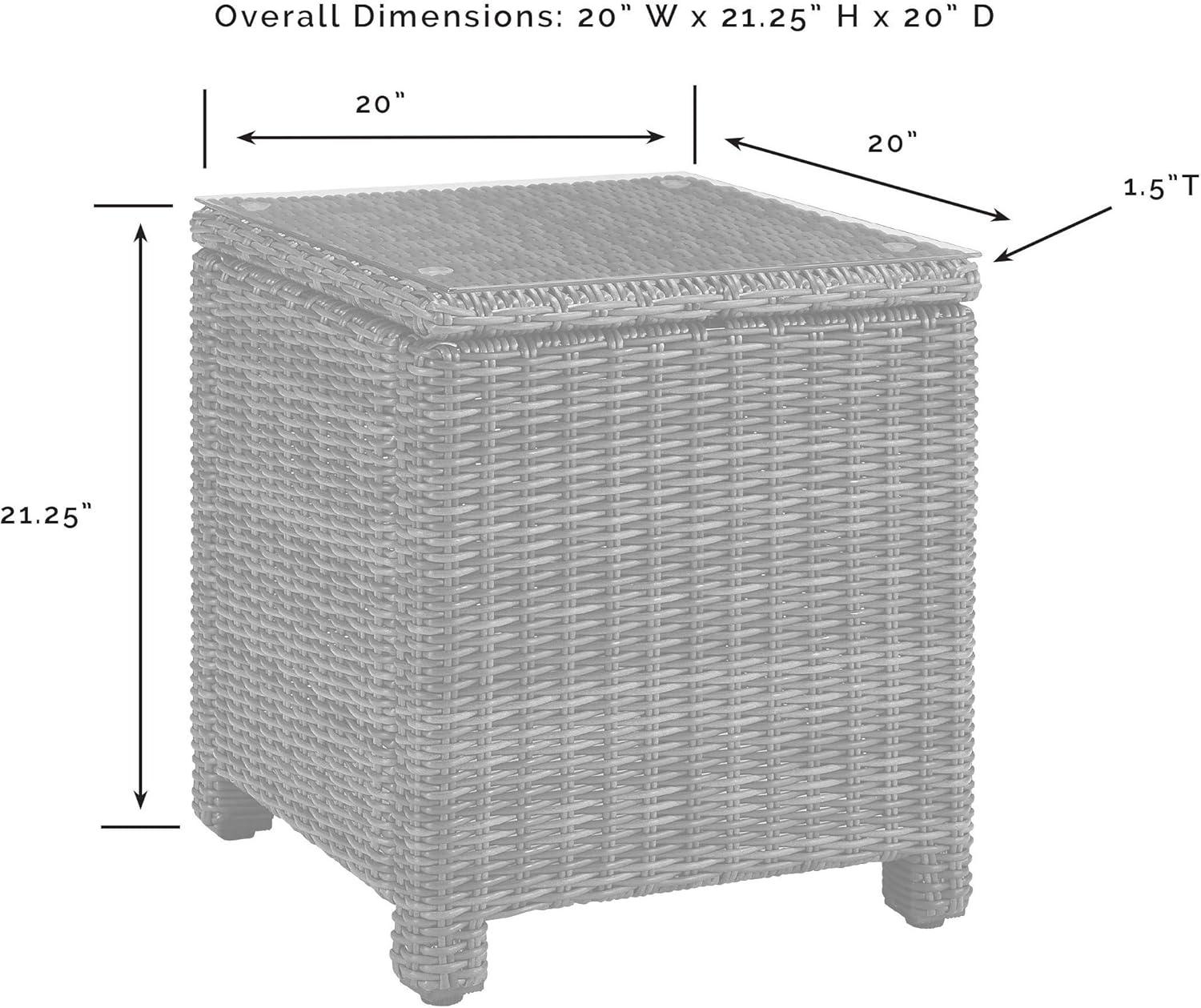 Bradenton Outdoor Wicker Glass Top Side Table - Crosley