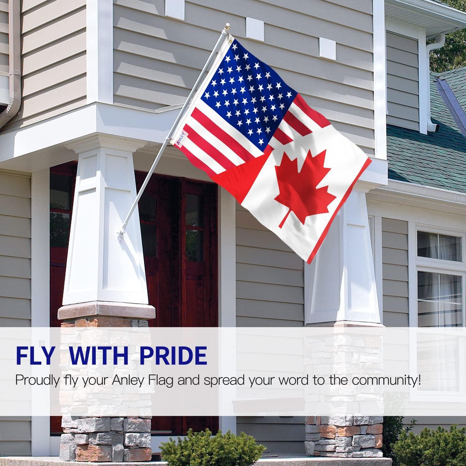 Anley Fly Breeze 3x5 Ft America Canada Friendship Flag - Friendship Forever US CA Flag