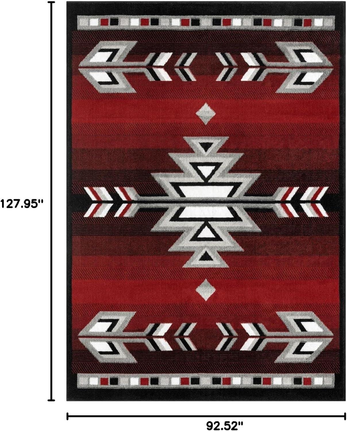 Home Dynamix Premium Sagrada Southwestern Geometric Area Rug, Red/Grey, 7'8"x10'7"