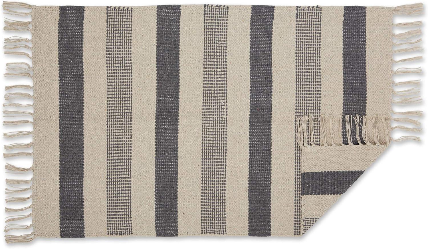 Gray Combo Stripe Hand-Loomed Rug 2x3 Ft