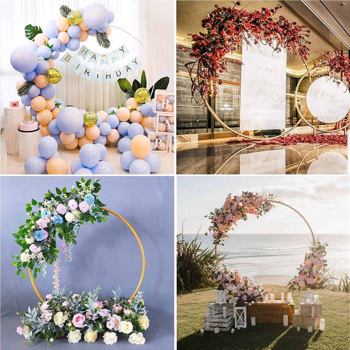 Wedding Arch Backdrop Stand, 6.6x6.6 FT Gold Wedding Arches for Ceremony Square Metal Balloon Arch Stand Garden Arbor Frame for Wedding Birthday Party Baby Shower Photo Booth Background Decoration