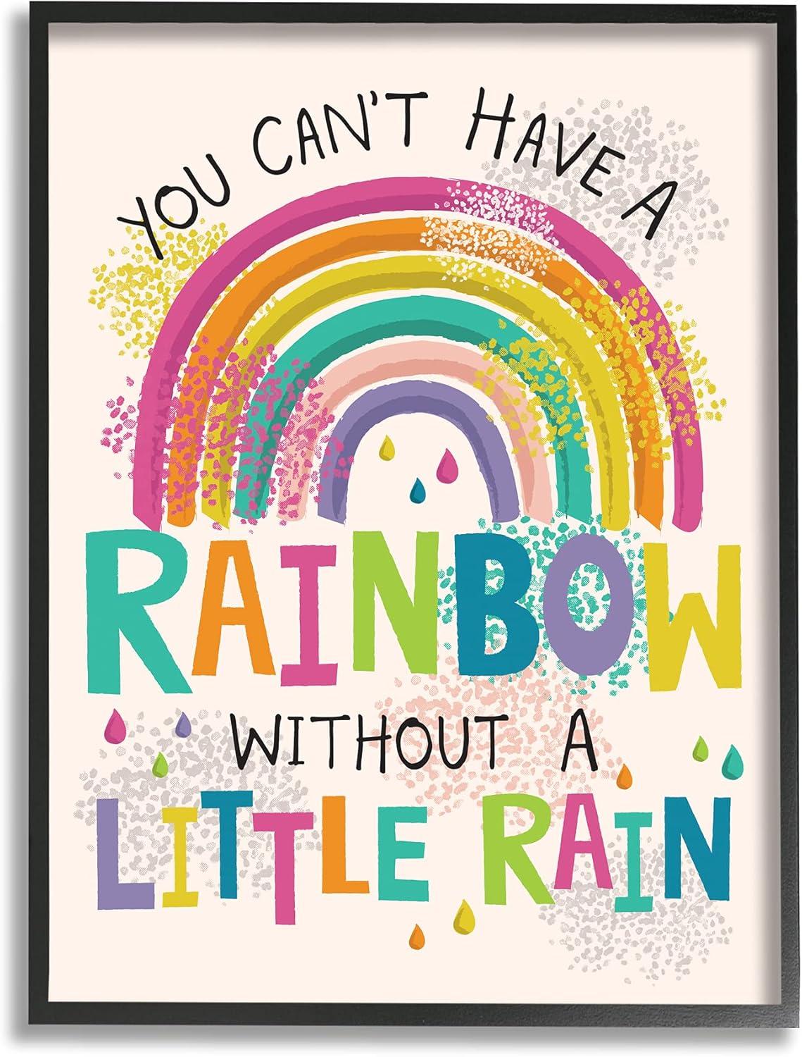 Inspirational Rainbow Quote Canvas Print with Black Frame, 16 x 20