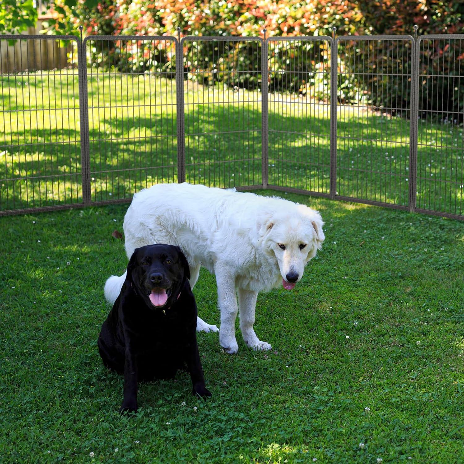 Silver Metal 8-Panel Outdoor Dog Playpen