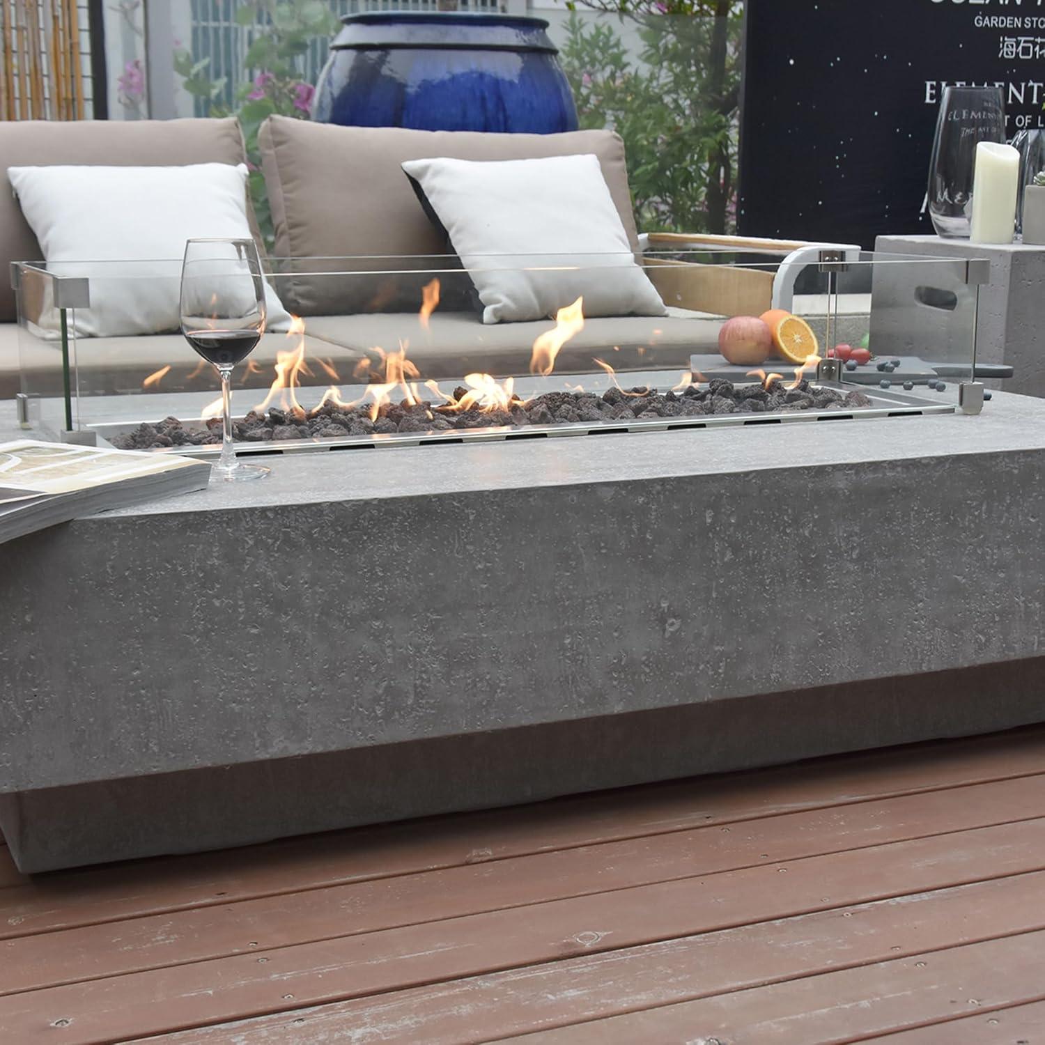 Hampton Light Grey Concrete Fire Table