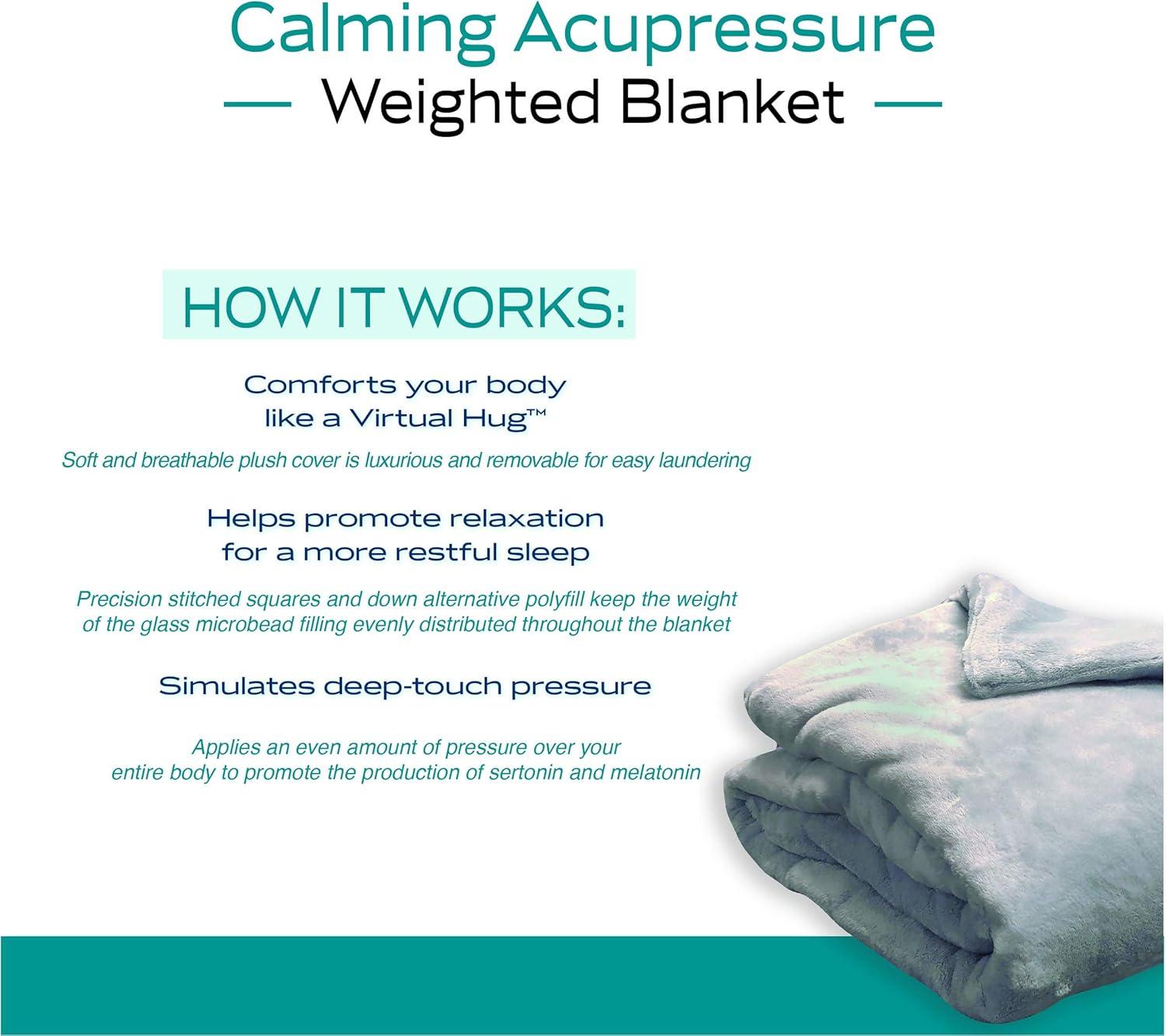 DreamLab 15lb Weighted Blanket with Washable Cover, Grey