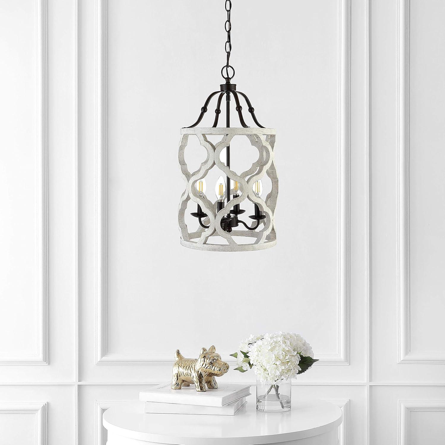 Quinby Pendant - Oil-Rubbed Bronze (Black) /White - Safavieh.