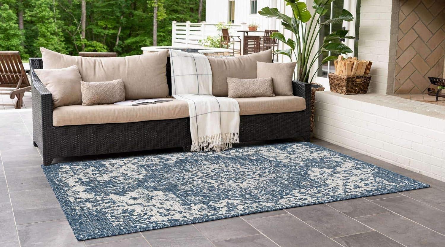 Costa Azure Easy-Care Synthetic Outdoor Rug 7'1" x 10'