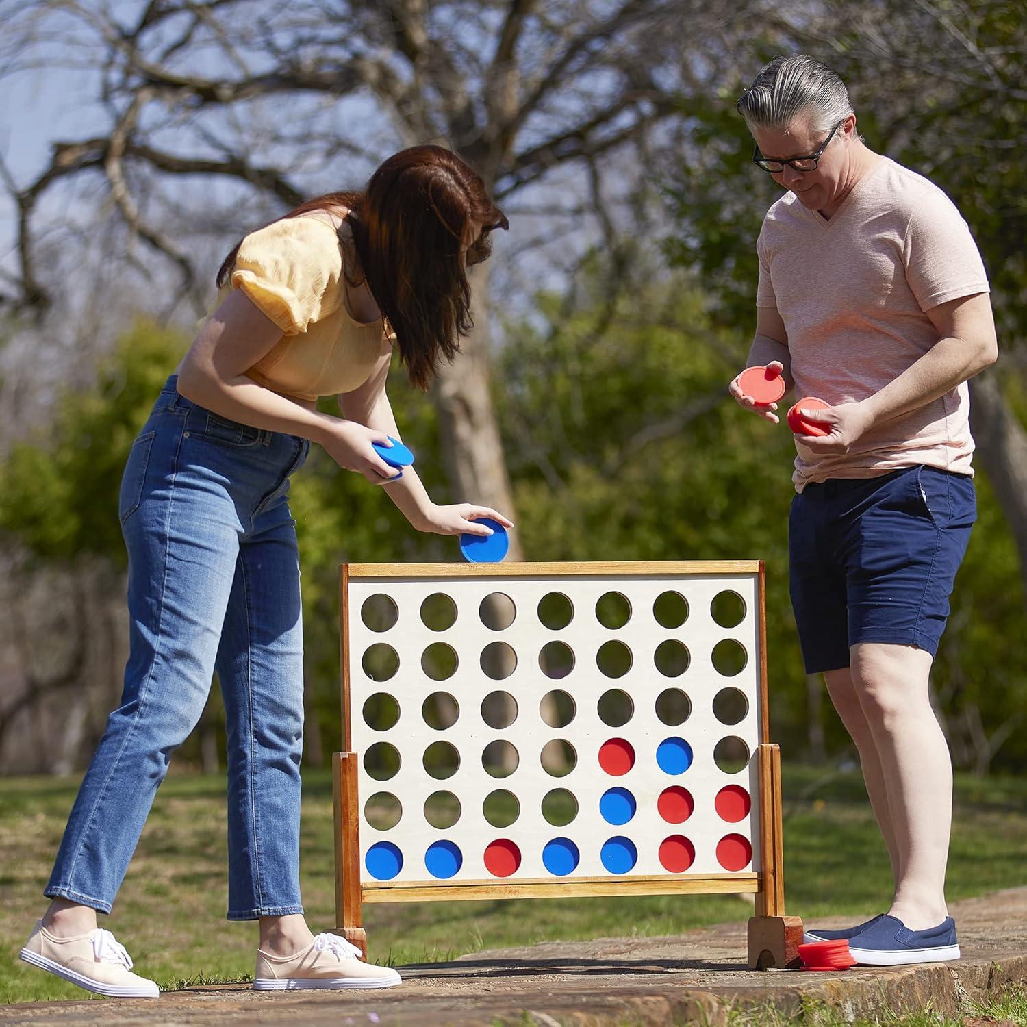 Yard Games Giant Four In A Row Game Set with Carrying Case & Reviews | Wayfair