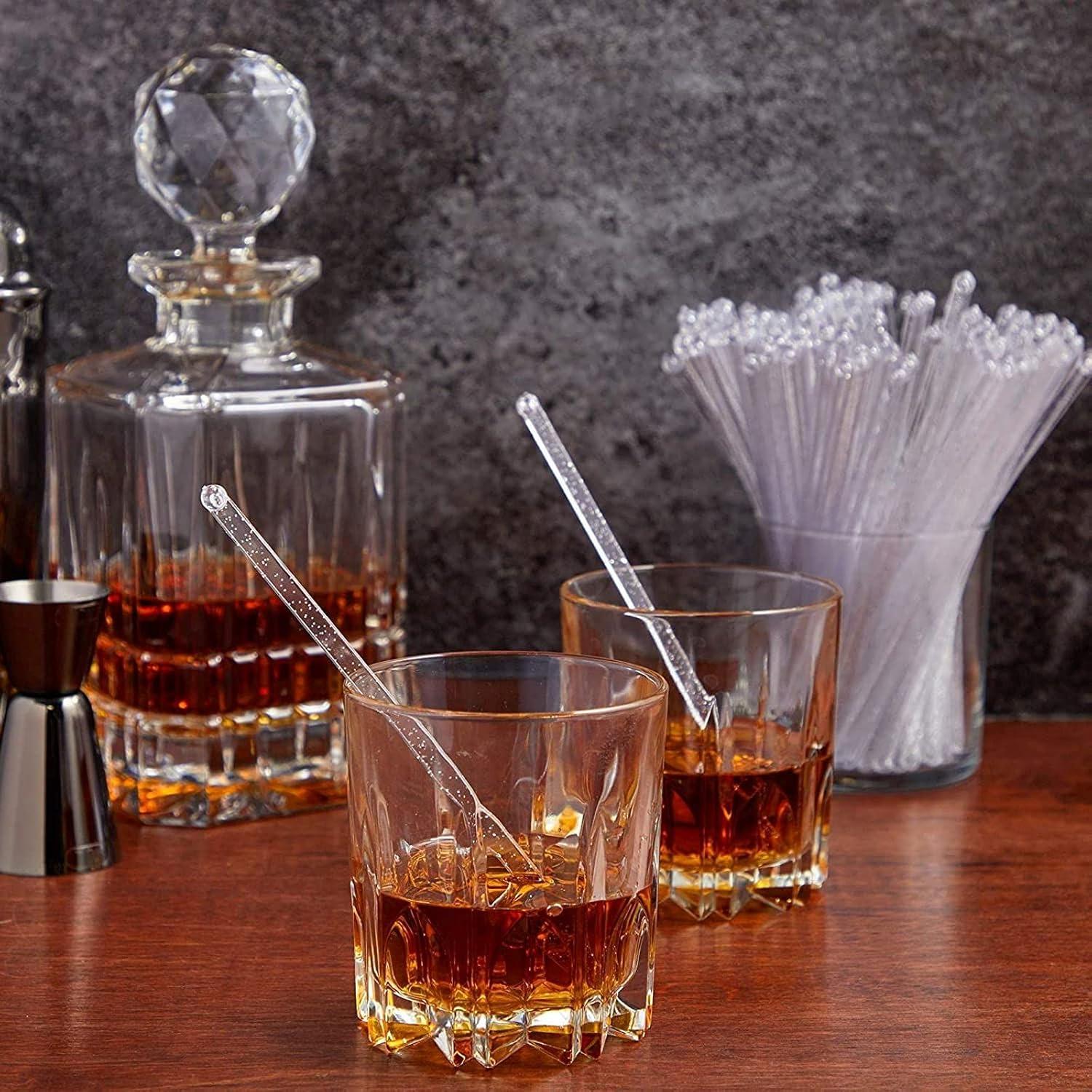 150 Pcs Silver Glitter Plastic Swizzle Sticks for Cocktails Drink Stirrer, 7 inch