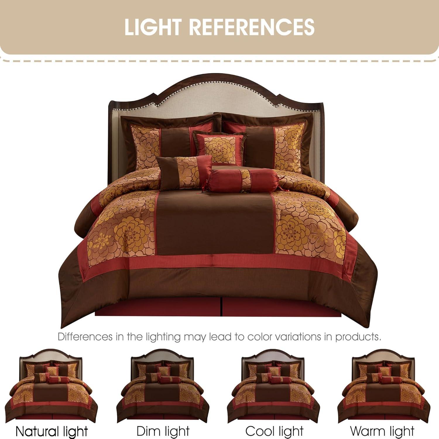 Nanshing America, Inc Sibyl 7 Piece Jacquard Comforter Set