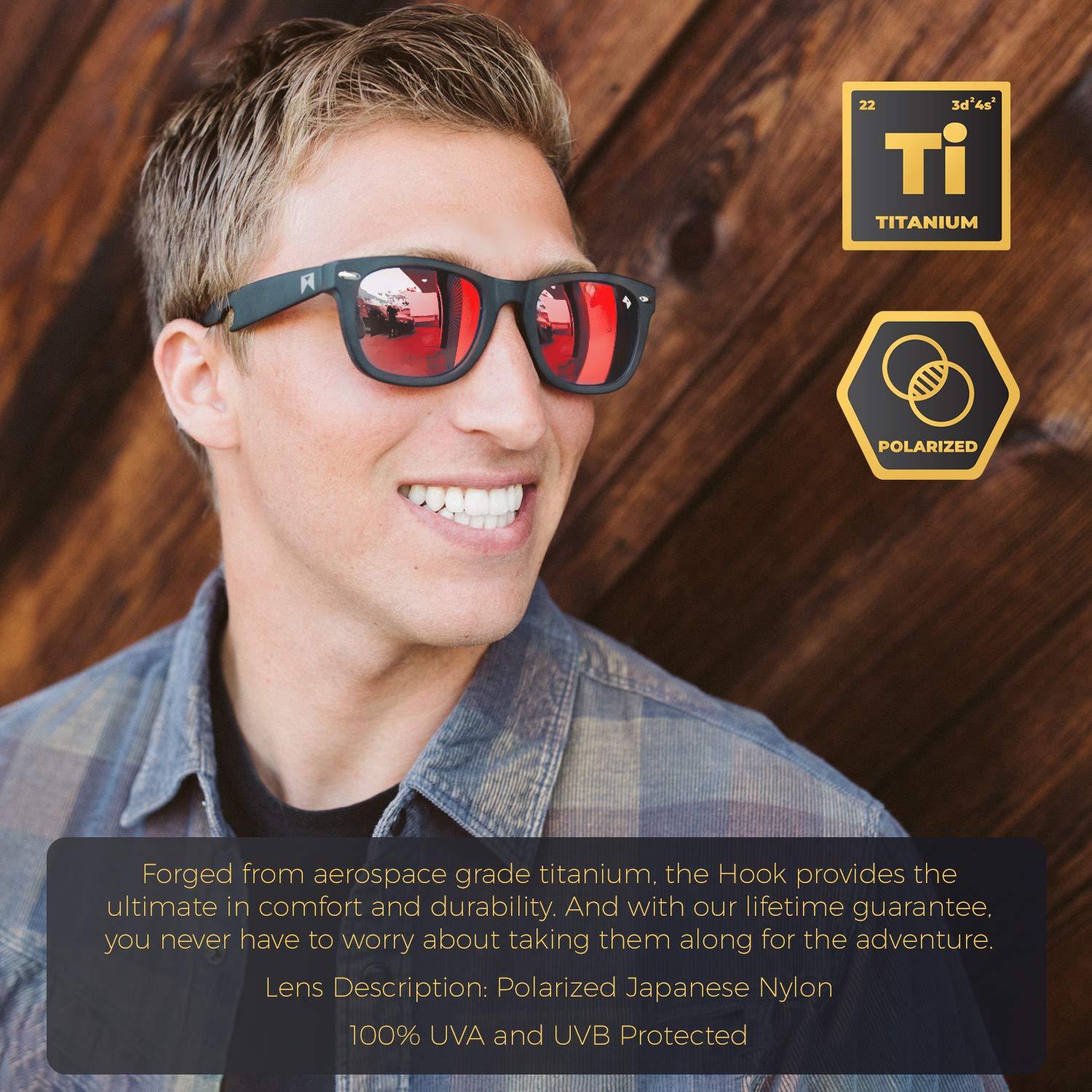 Red Polarized Mirrored Titanium Sunglasses with Bottle Opener
