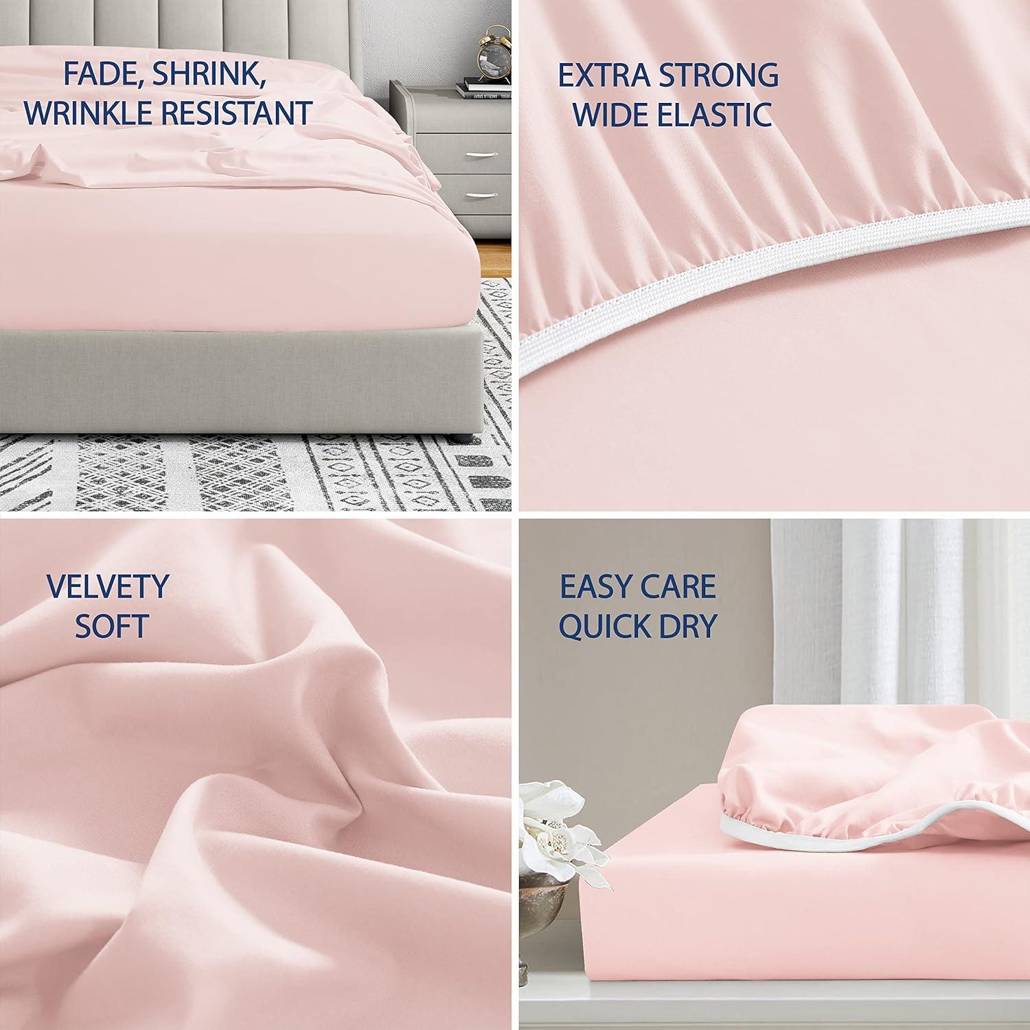 Swift Home 1800 Series 16 Inch Deep Microfiber Fitted Sheet