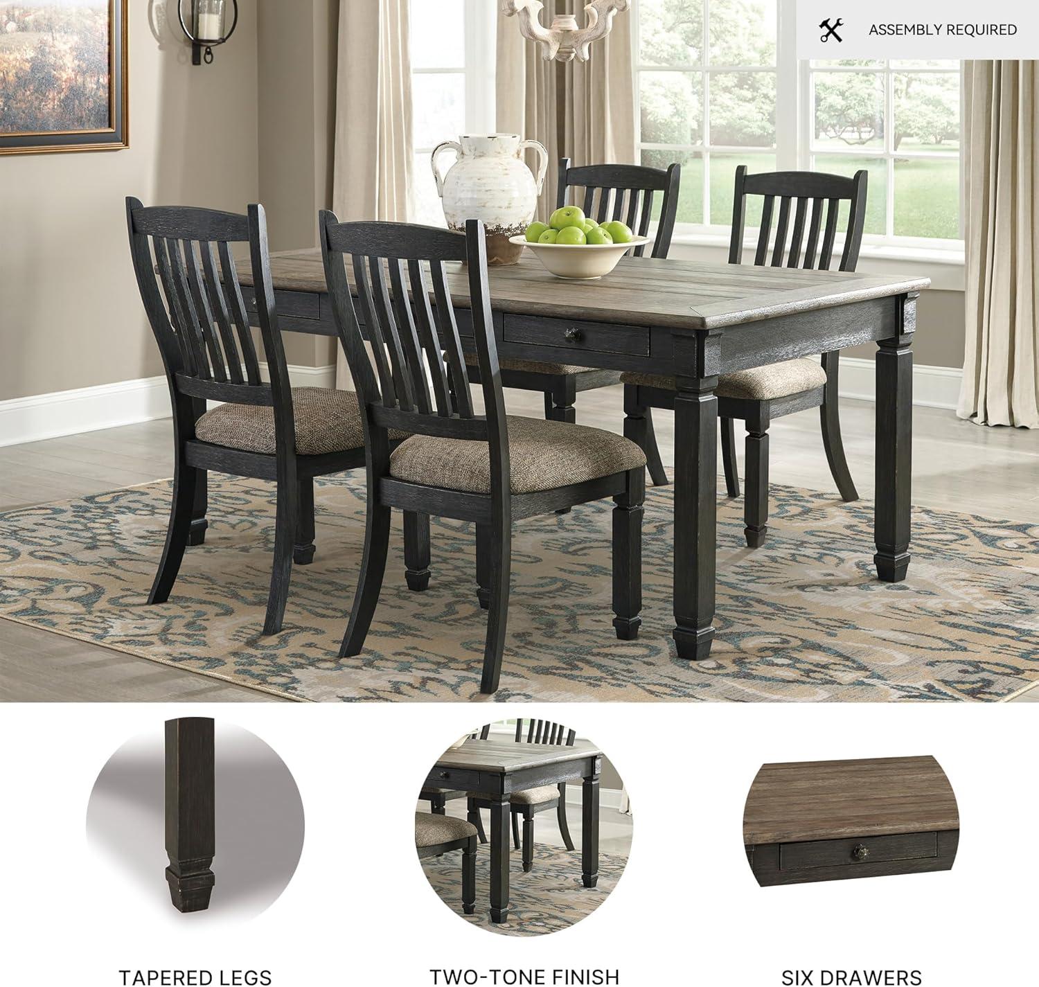 Signature Design by Ashley Tyler Creek Storage Dining Table in Black and Gray