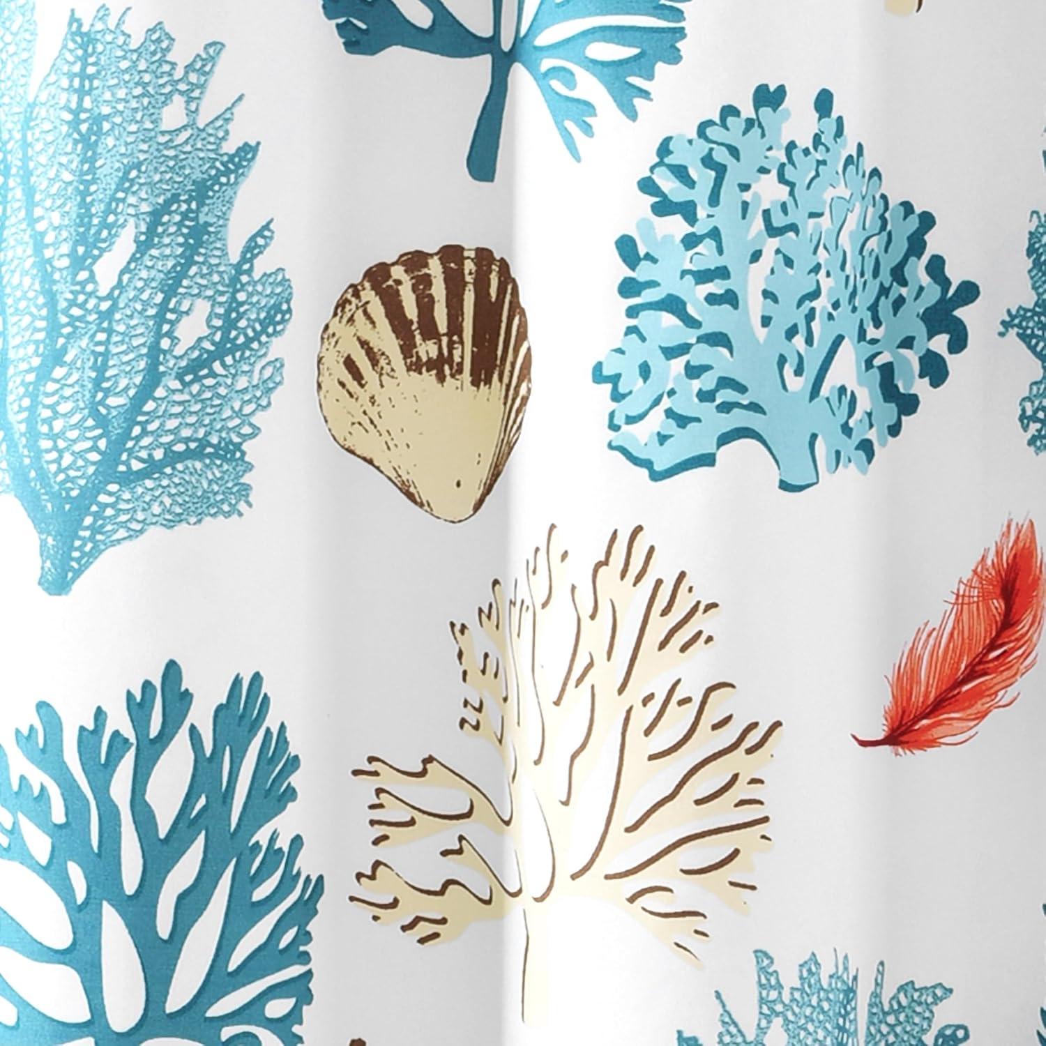 Lush Decor Coastal Reef Feather Shower Curtain